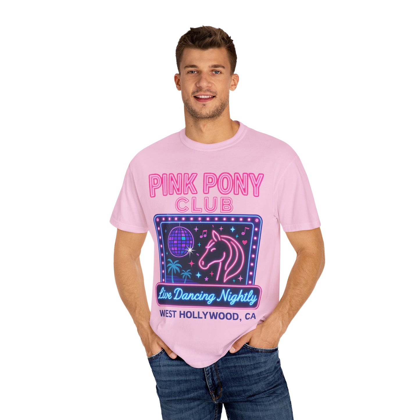 Retro Neon Pink Pony Club T-shirt - Comfort Colors Unisex TShirt