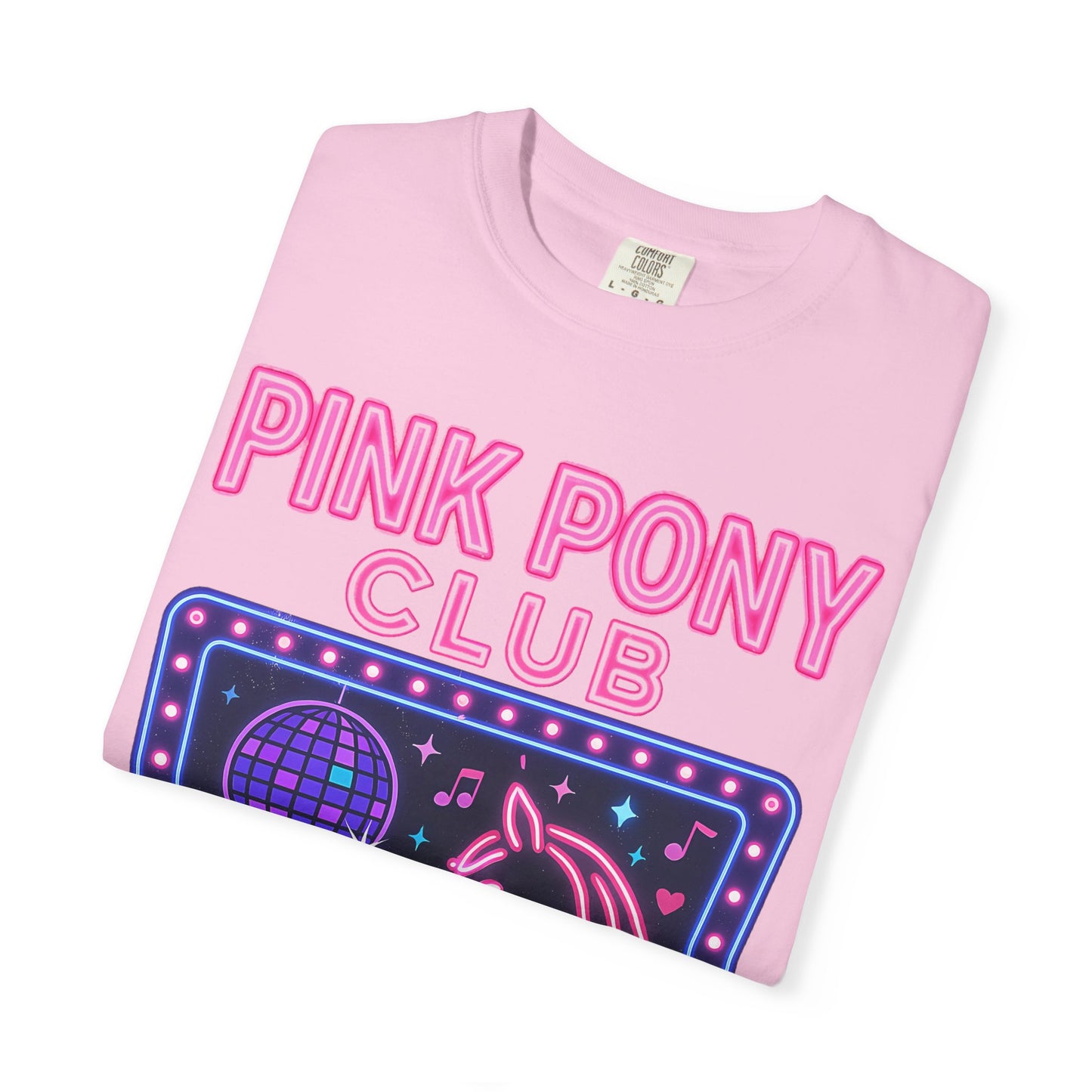 Retro Neon Pink Pony Club T-shirt - Comfort Colors Unisex TShirt