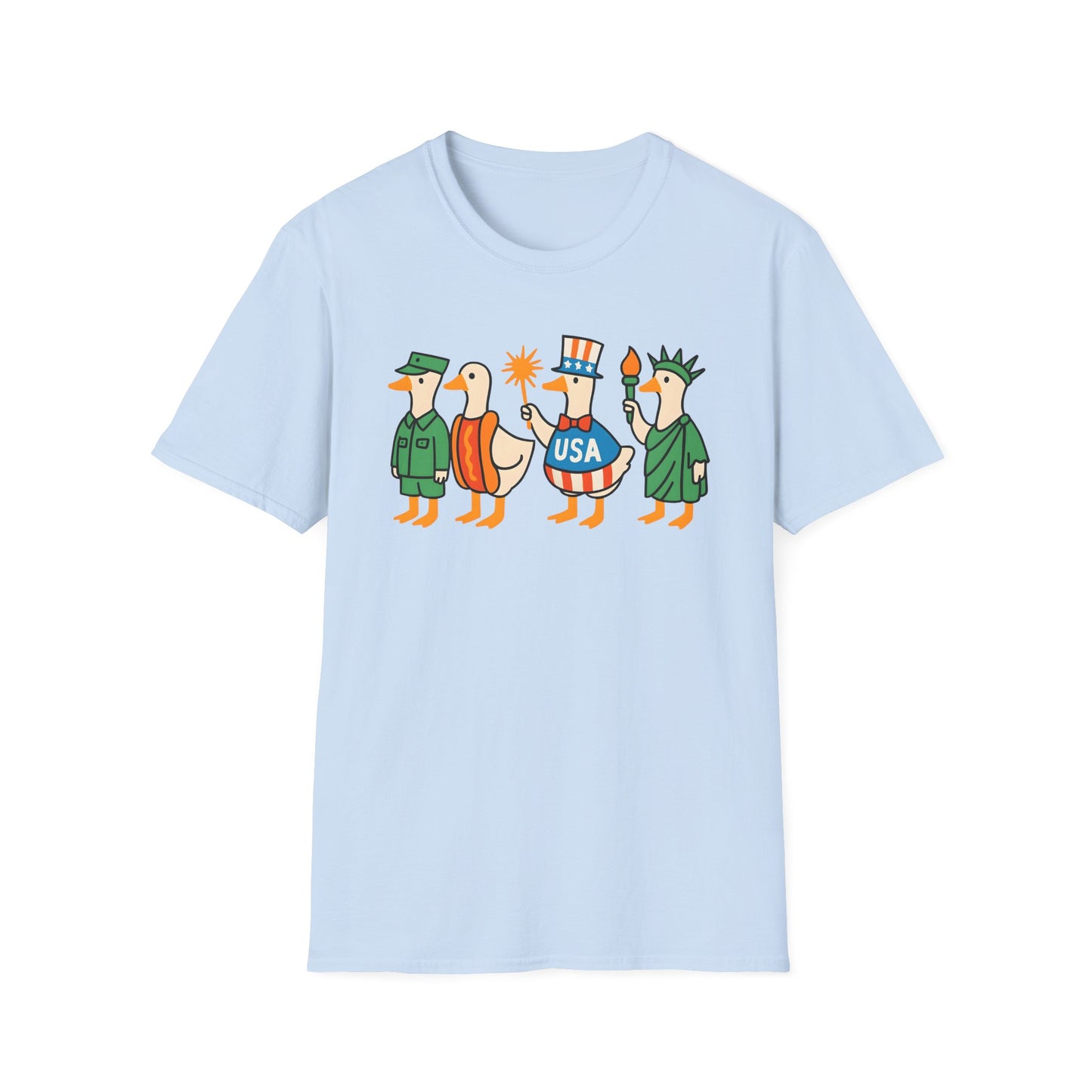 Patriotic Goose Parade | Gildan SoftStyle Tshirt