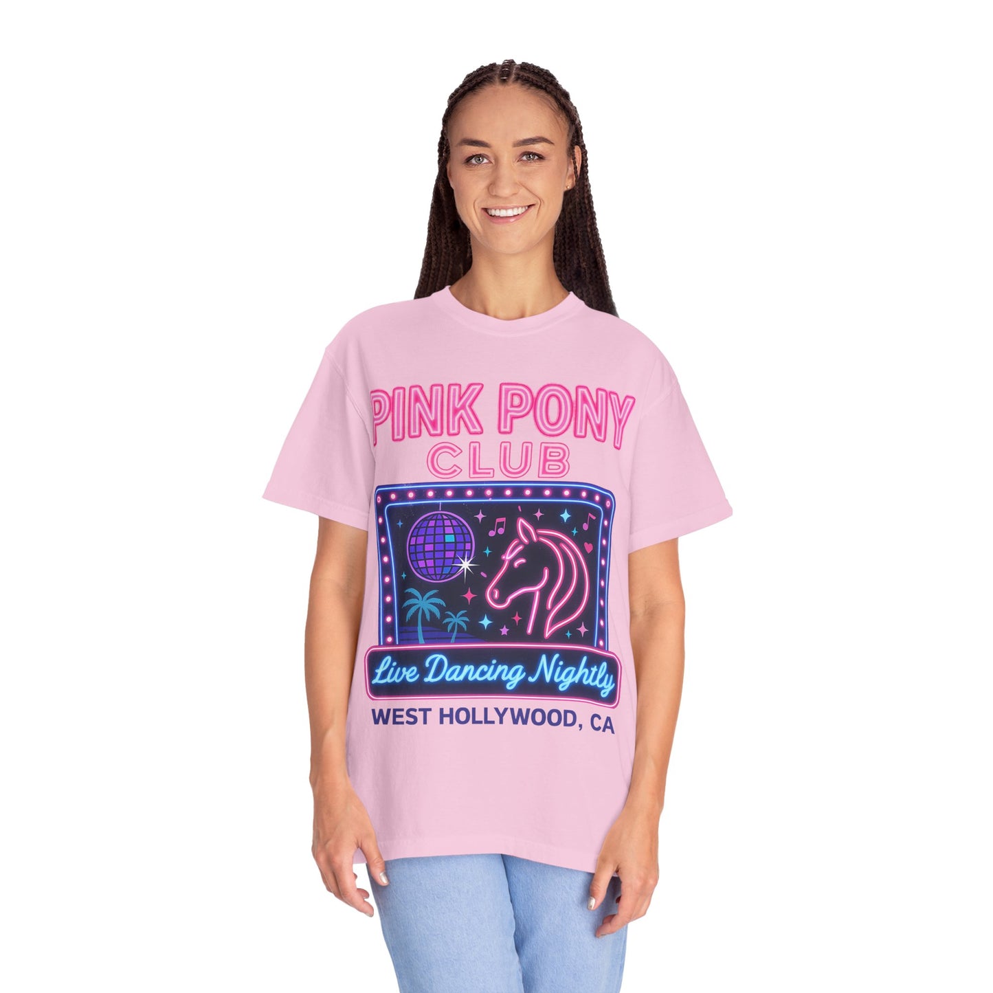 Retro Neon Pink Pony Club T-shirt - Comfort Colors Unisex TShirt