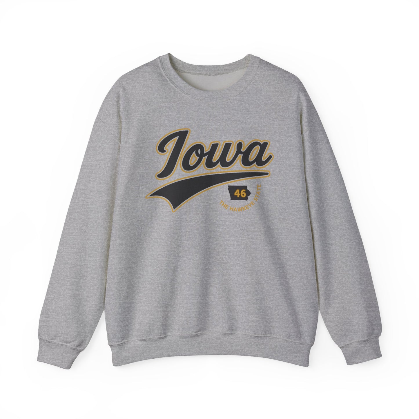 Iowa The Hawkeye State Sweatshirt - Gildan Crewneck Sweatshirt