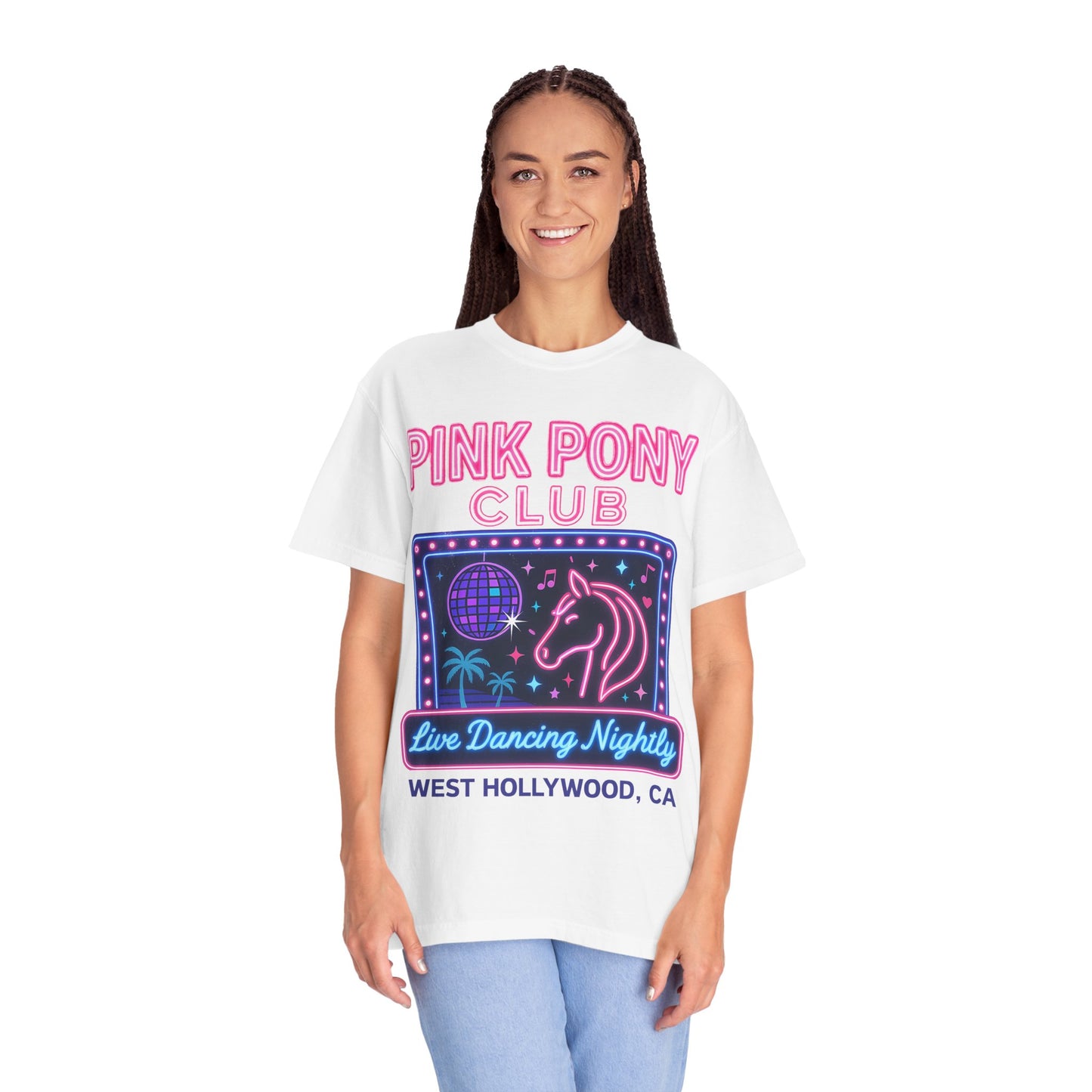 Retro Neon Pink Pony Club T-shirt - Comfort Colors Unisex TShirt