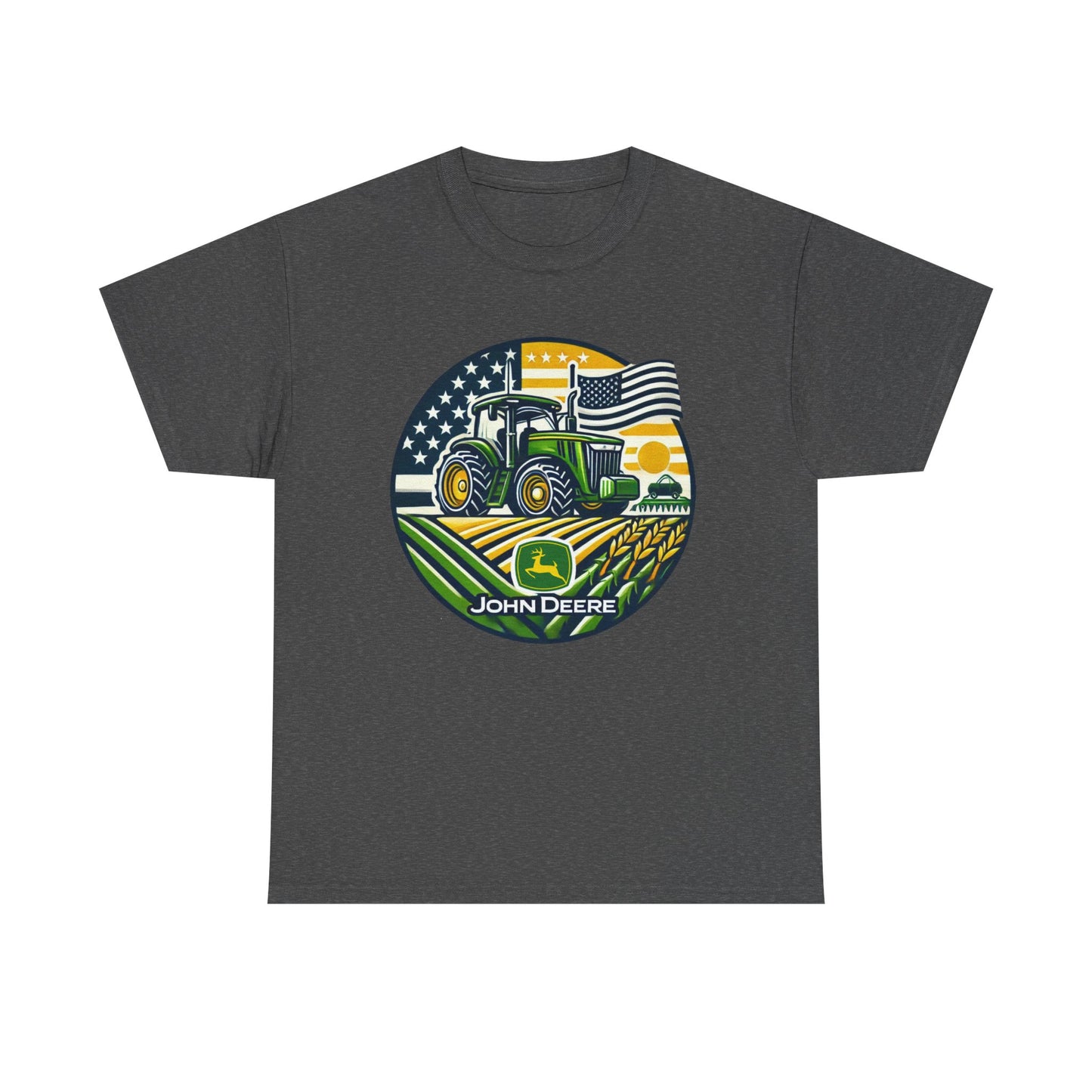 John Deere Tractor American Flag Shirt - Gildan