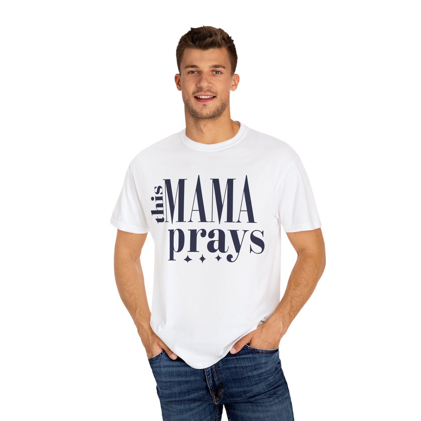 This Mama Prays T-shirt | Faith-Based Apparel for Moms | Comfort Colors Tee