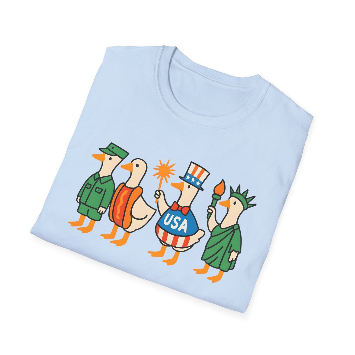 Patriotic Goose Parade | Gildan SoftStyle Tshirt