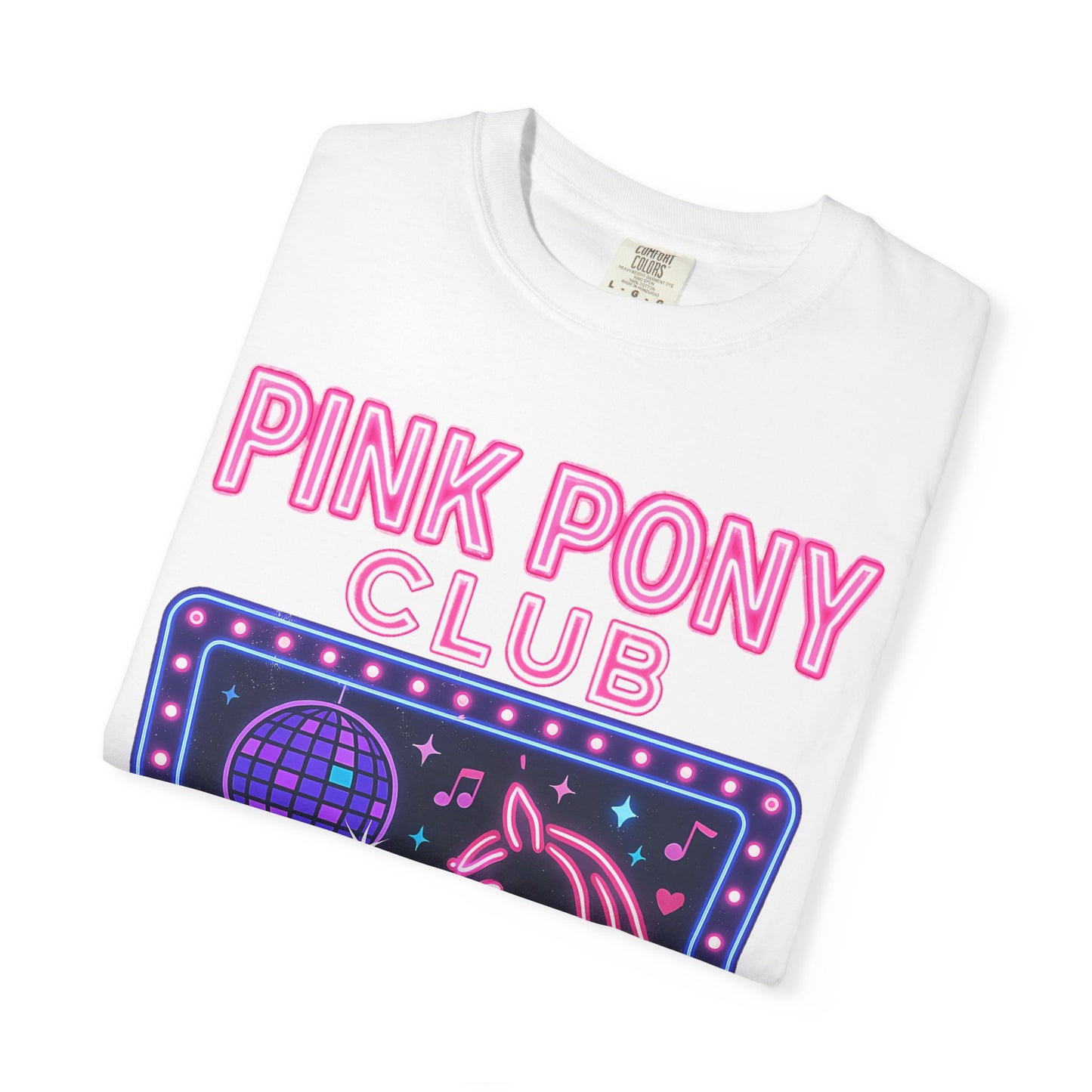 Retro Neon Pink Pony Club T-shirt - Comfort Colors Unisex TShirt