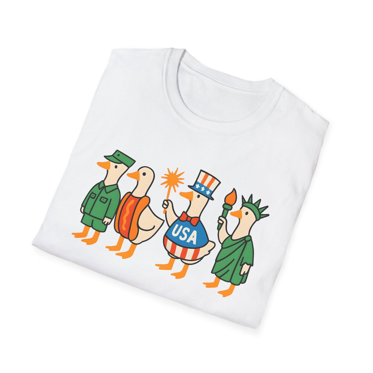 Patriotic Goose Parade | Gildan SoftStyle Tshirt