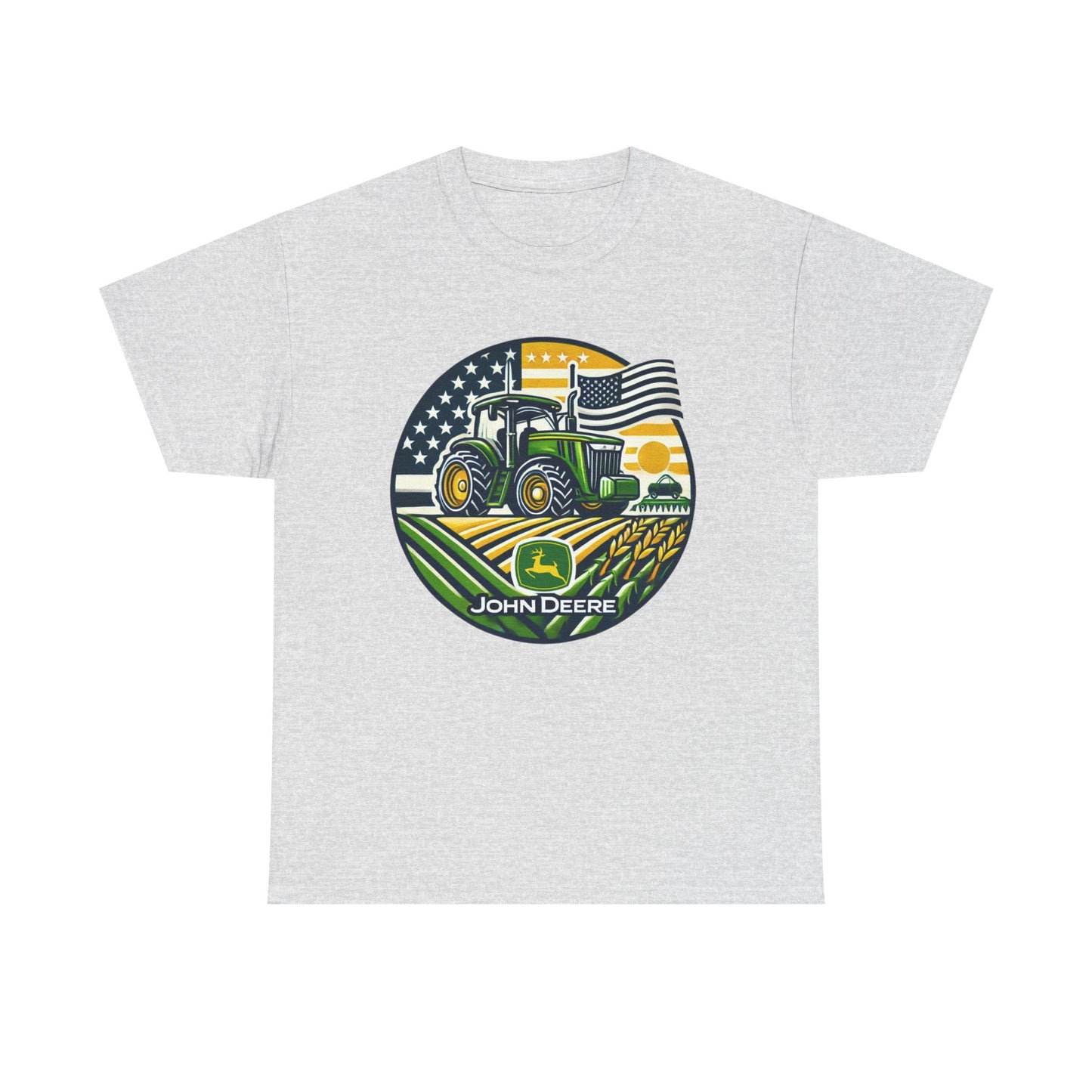 John Deere Tractor American Flag Shirt - Gildan
