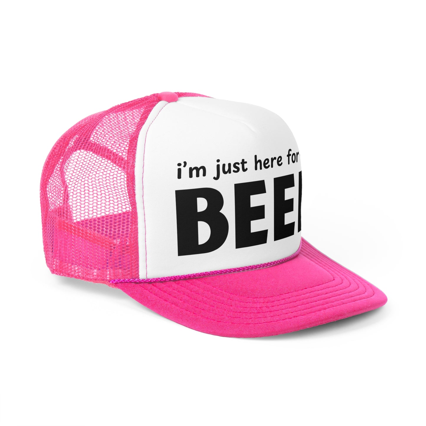 I'm Just Here for the Beer Trucker Hat - Funny Beer Lover Hat - Party Cap - Drinking Humor Hat