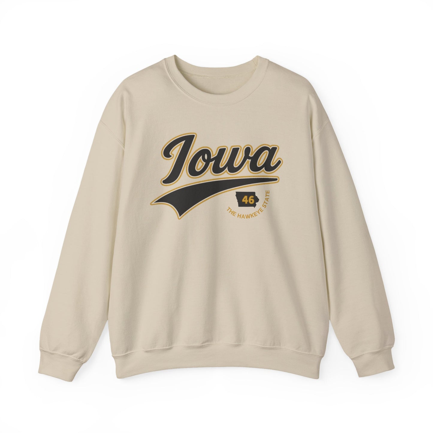 Iowa The Hawkeye State Sweatshirt - Gildan Crewneck Sweatshirt
