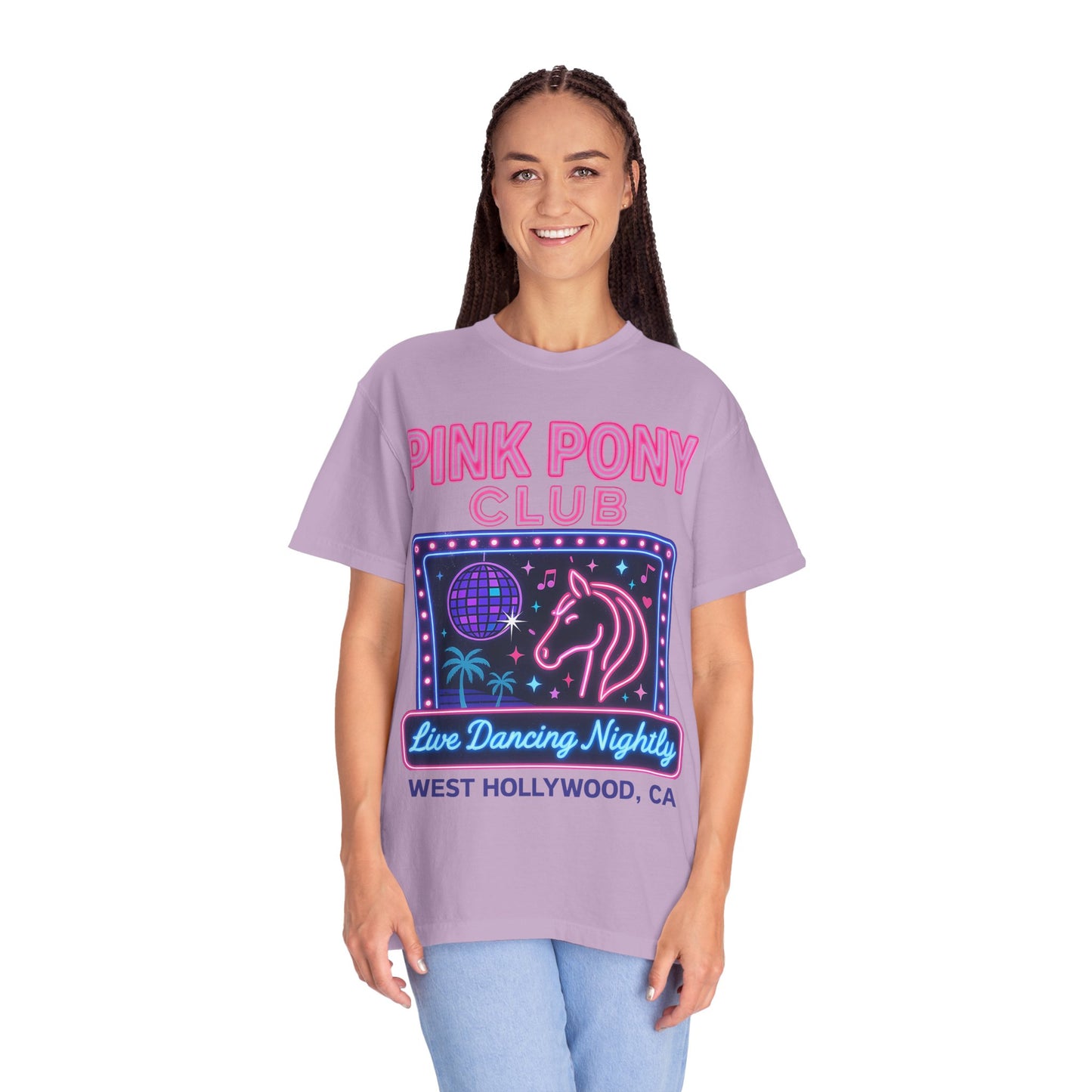 Retro Neon Pink Pony Club T-shirt - Comfort Colors Unisex TShirt
