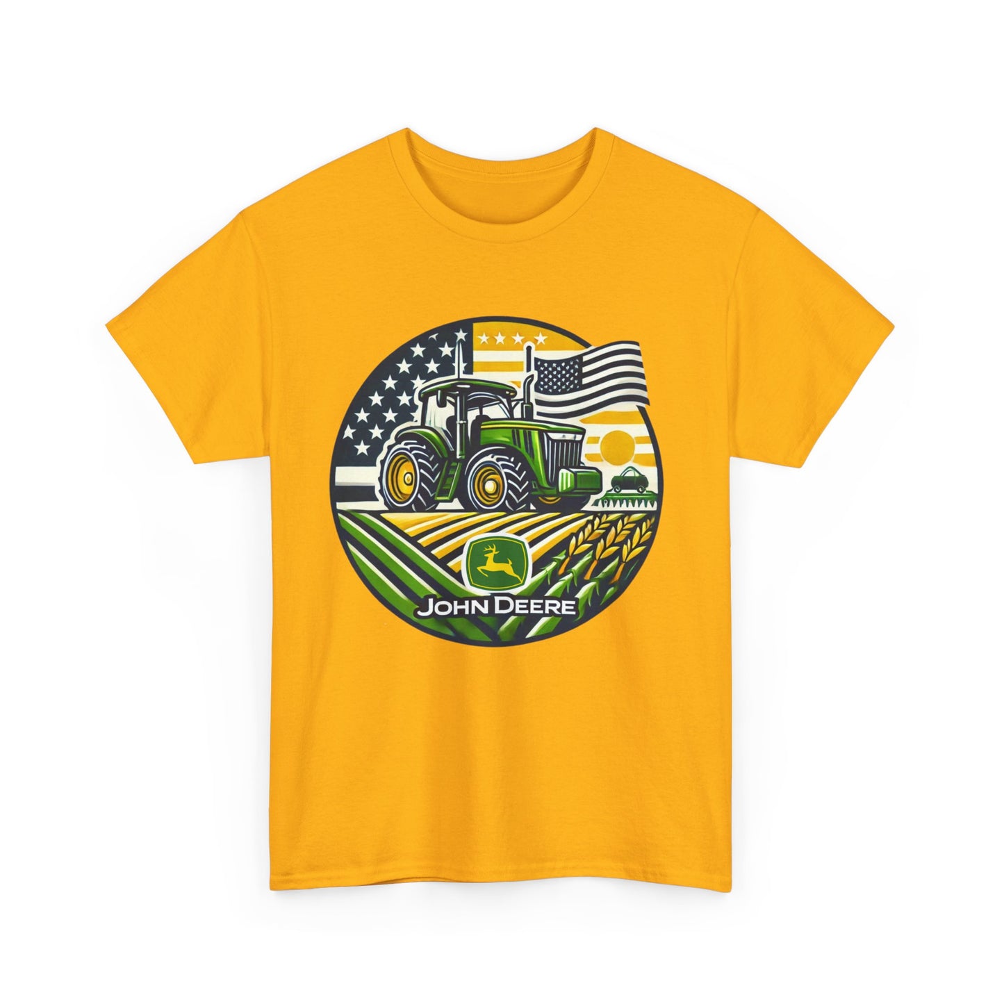 John Deere Tractor American Flag Shirt - Gildan