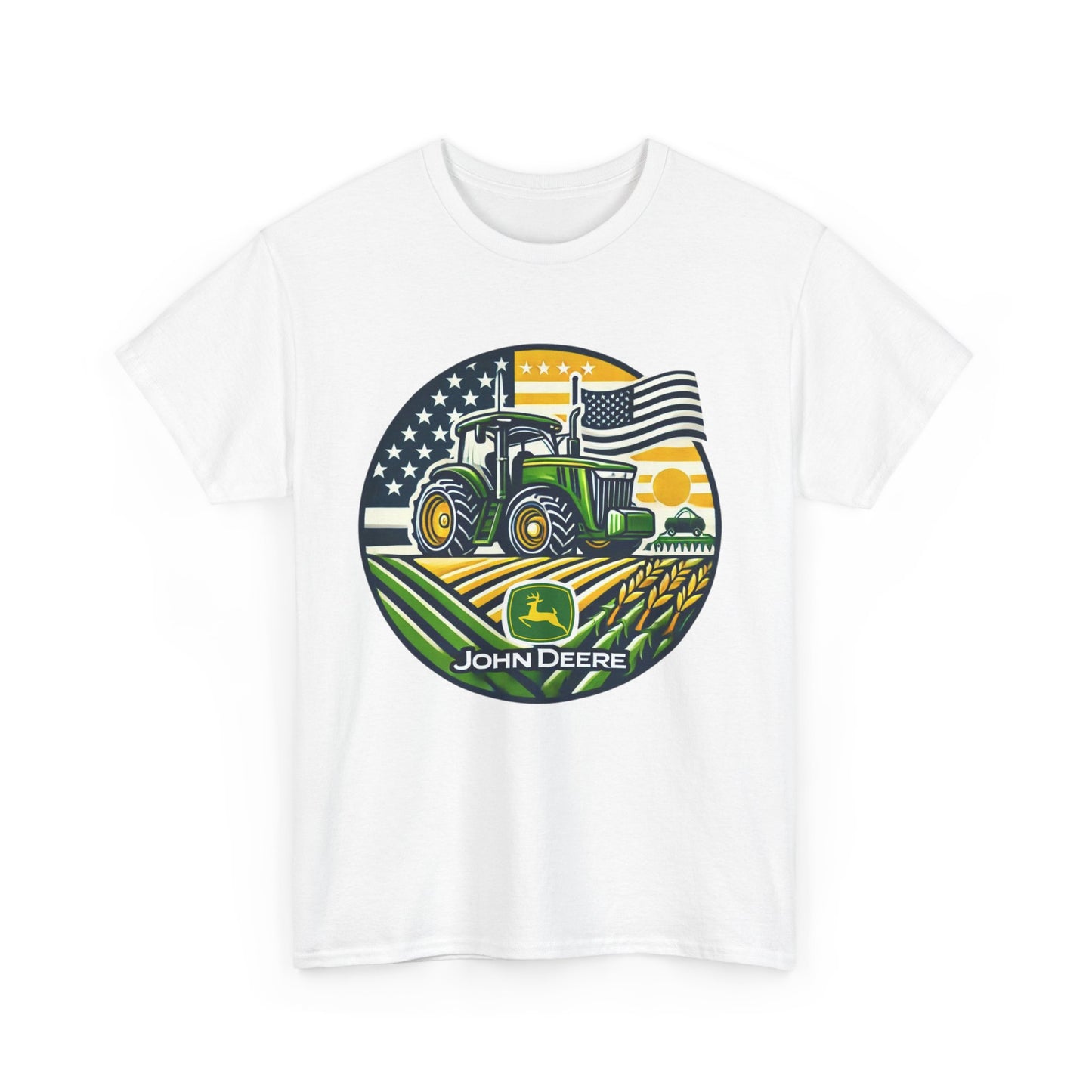 John Deere Tractor American Flag Shirt - Gildan