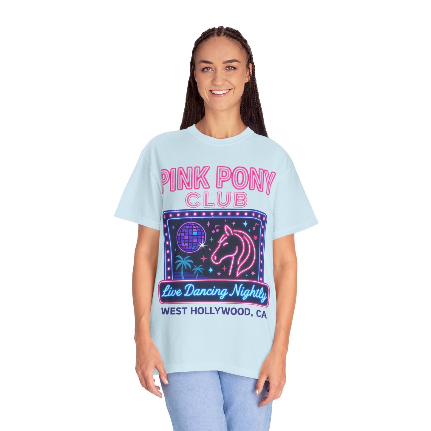 Retro Neon Pink Pony Club T-shirt - Comfort Colors Unisex TShirt