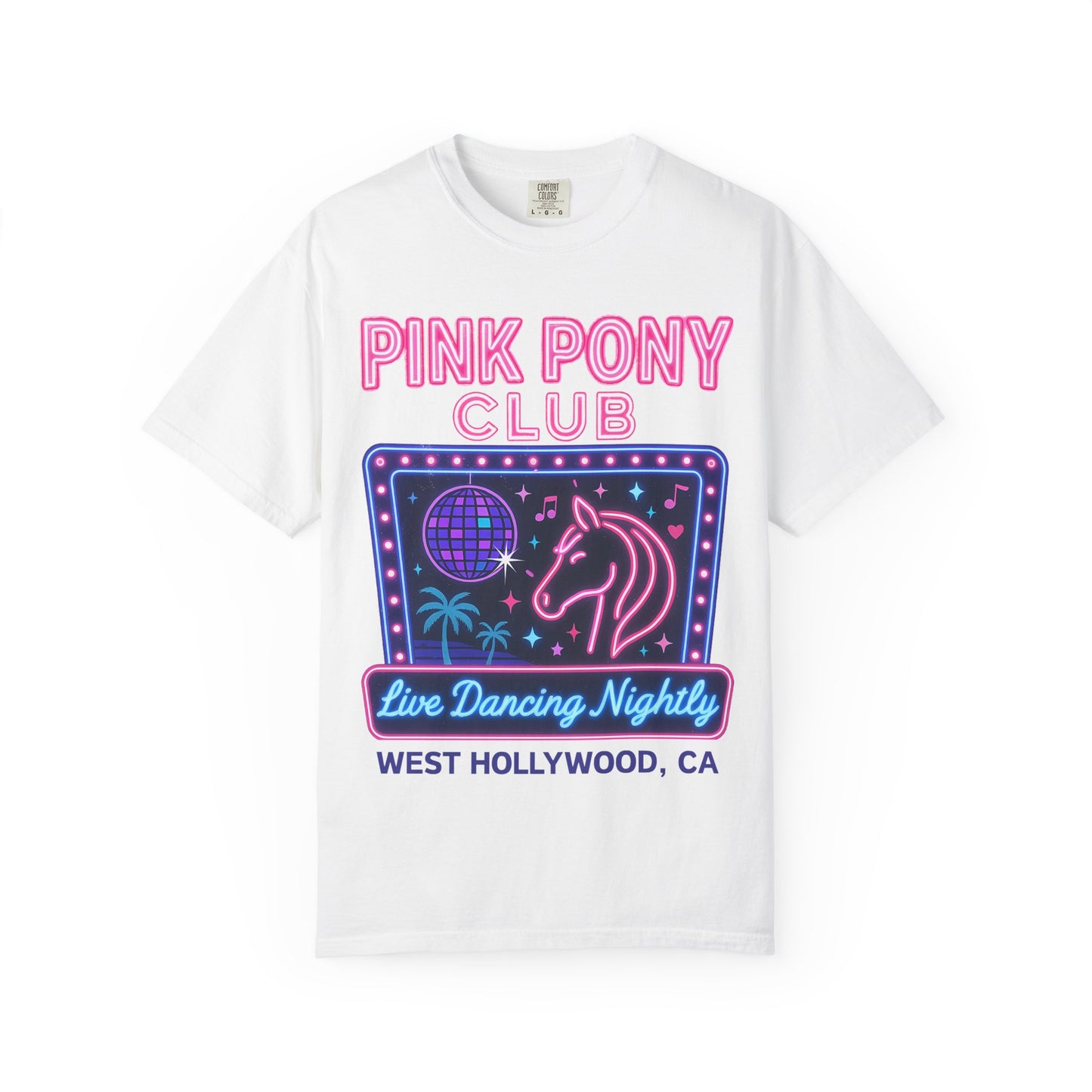 Retro Neon Pink Pony Club T-shirt - Comfort Colors Unisex TShirt