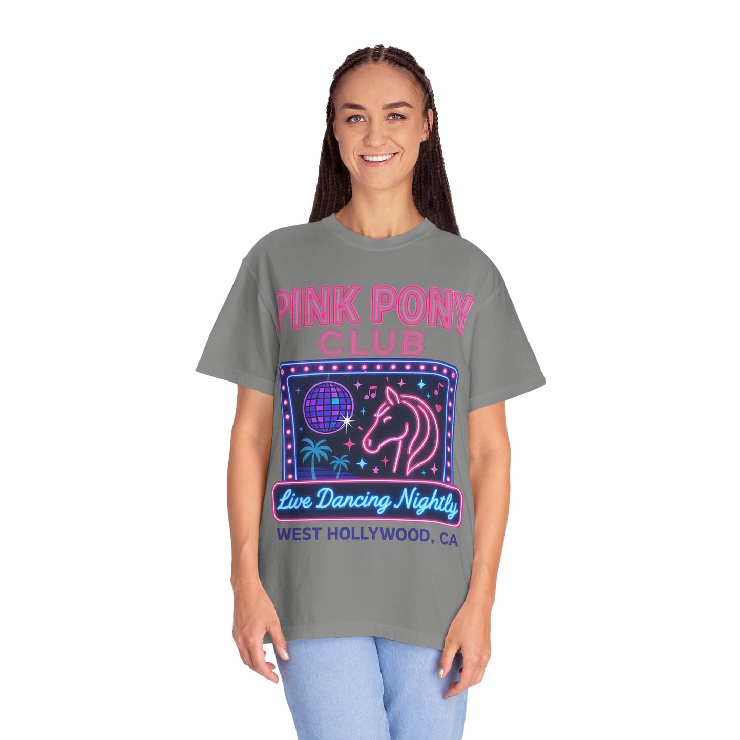 Retro Neon Pink Pony Club T-shirt - Comfort Colors Unisex TShirt