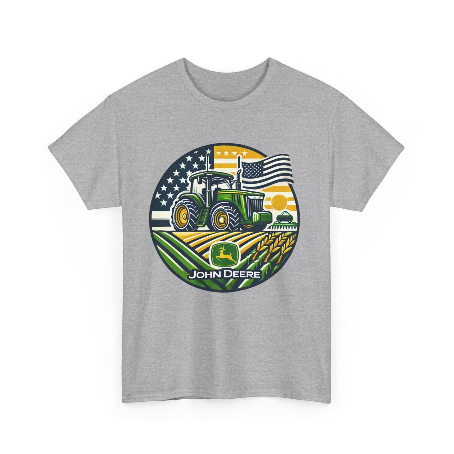 John Deere Tractor American Flag Shirt - Gildan