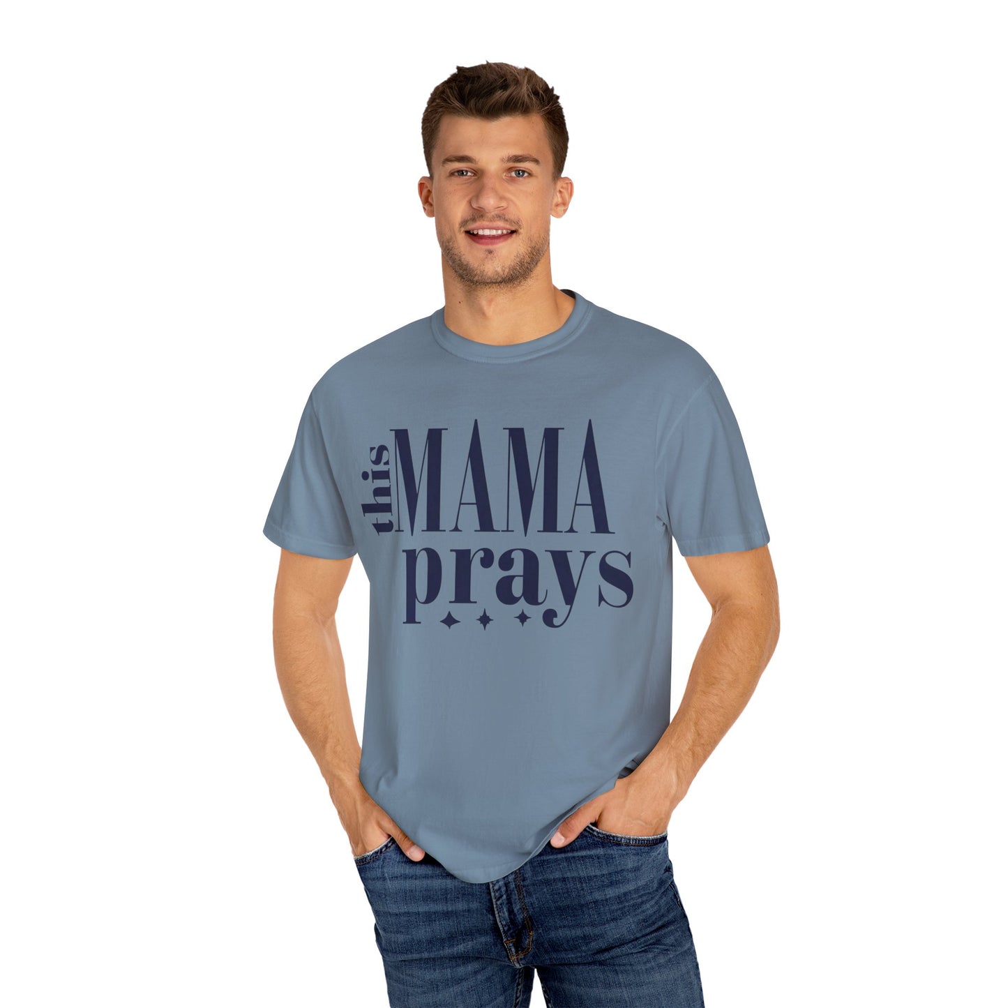 This Mama Prays T-shirt | Faith-Based Apparel for Moms | Comfort Colors Tee