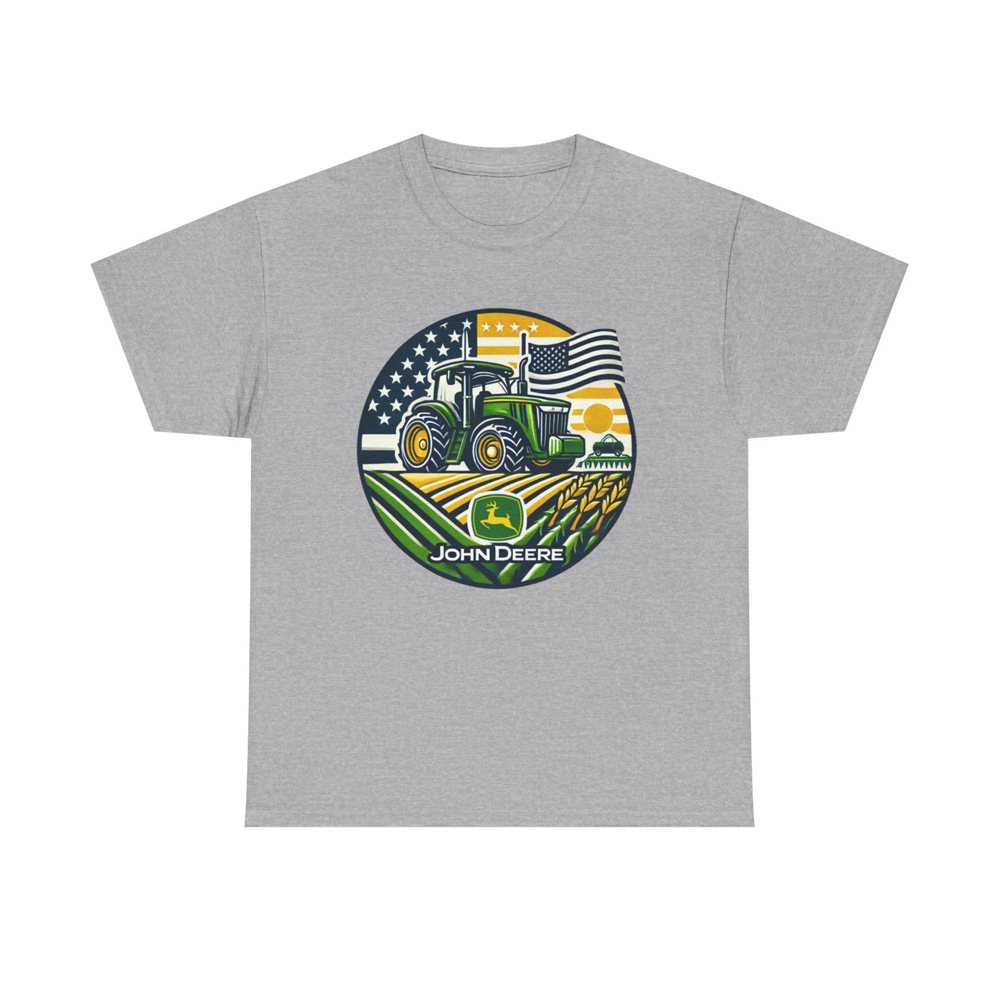 John Deere Tractor American Flag Shirt - Gildan