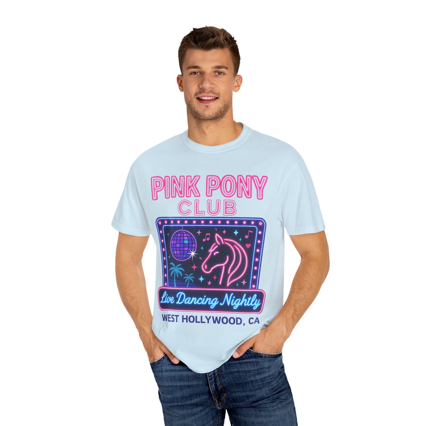 Retro Neon Pink Pony Club T-shirt - Comfort Colors Unisex TShirt