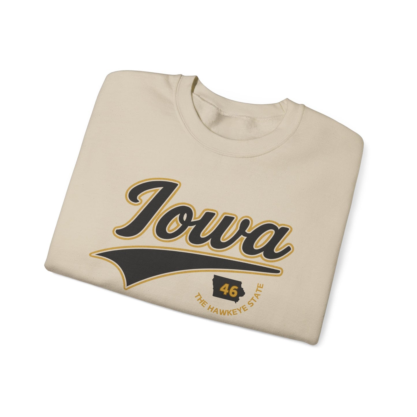 Iowa The Hawkeye State Sweatshirt - Gildan Crewneck Sweatshirt