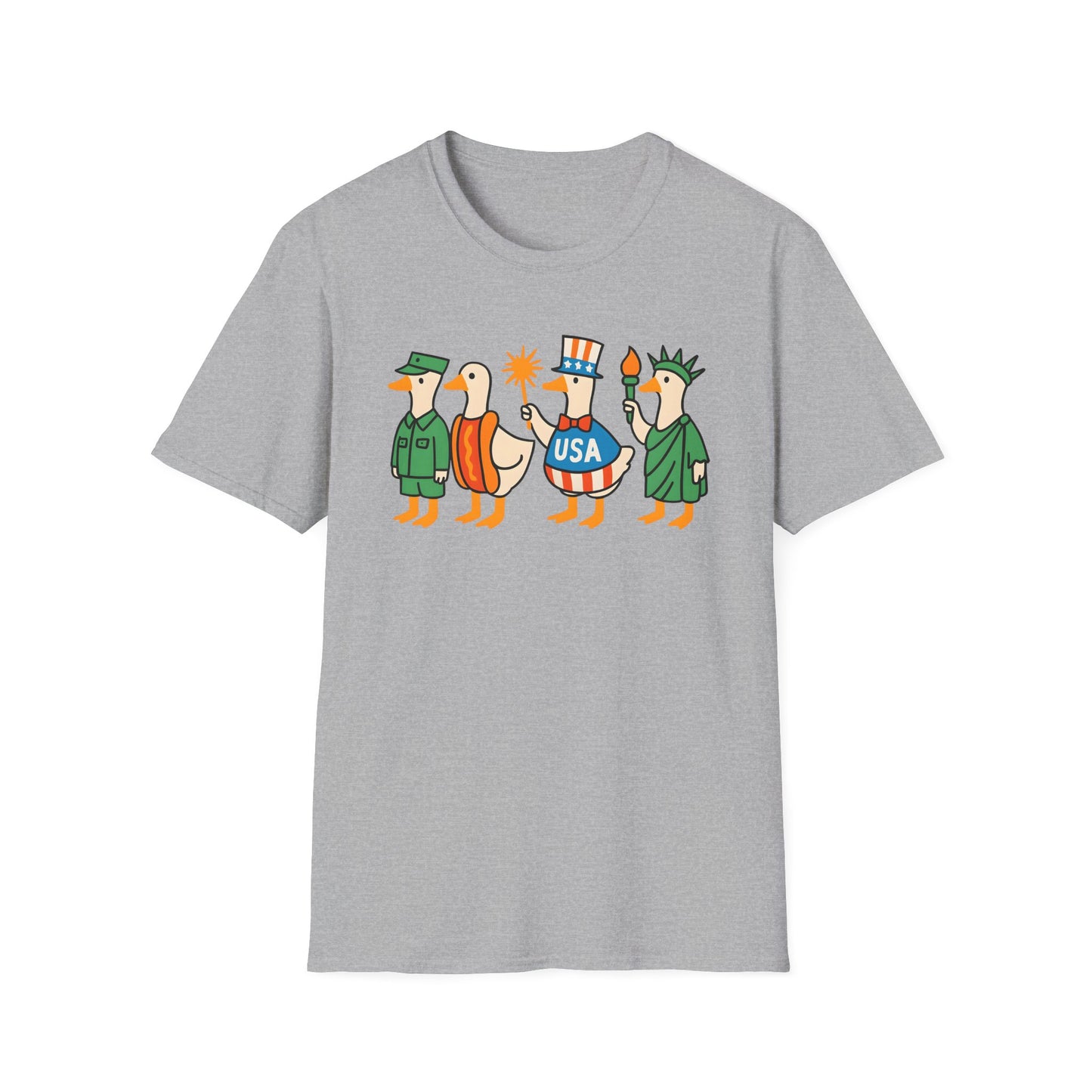 Patriotic Goose Parade | Gildan SoftStyle Tshirt