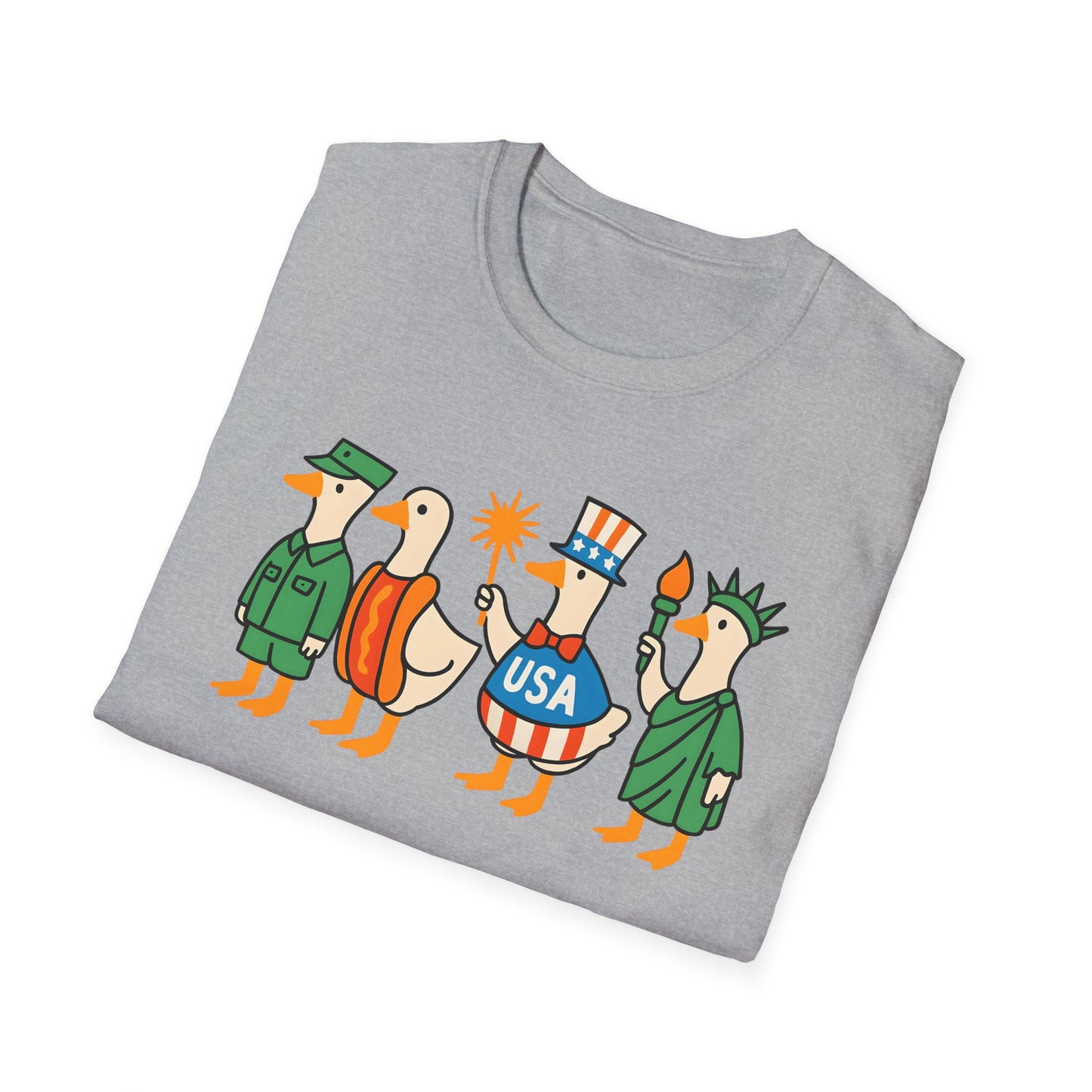 Patriotic Goose Parade | Gildan SoftStyle Tshirt