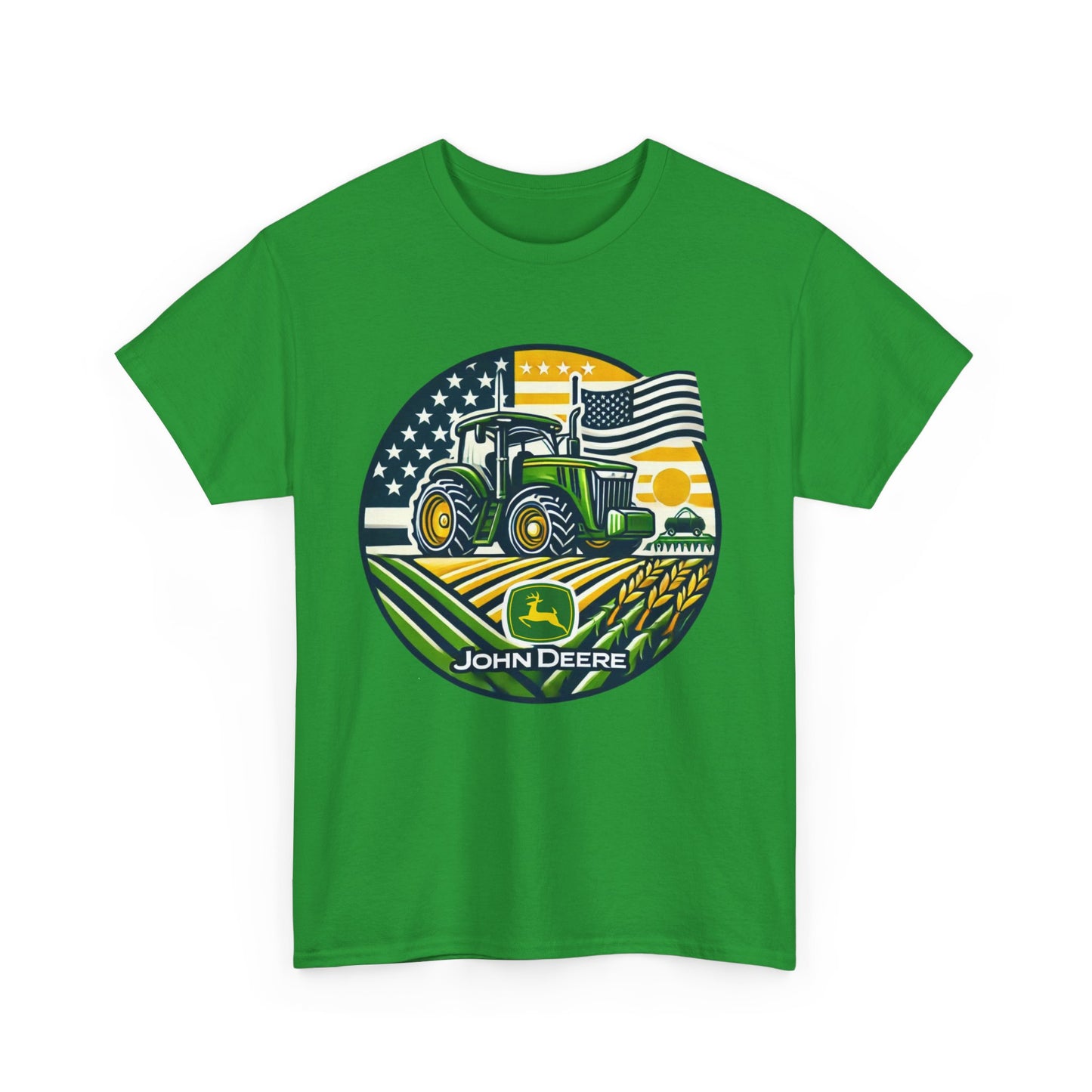 John Deere Tractor American Flag Shirt - Gildan