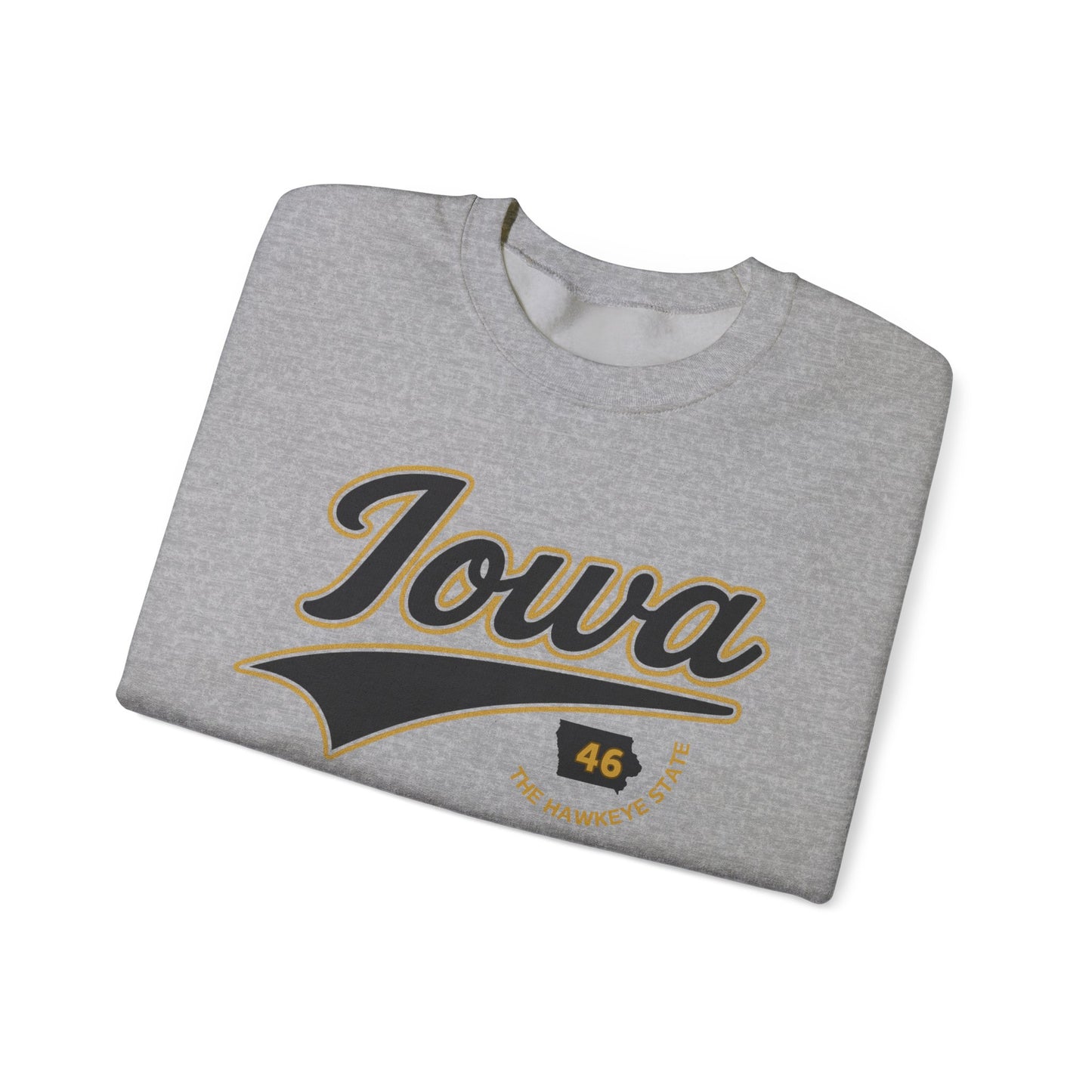 Iowa The Hawkeye State Sweatshirt - Gildan Crewneck Sweatshirt
