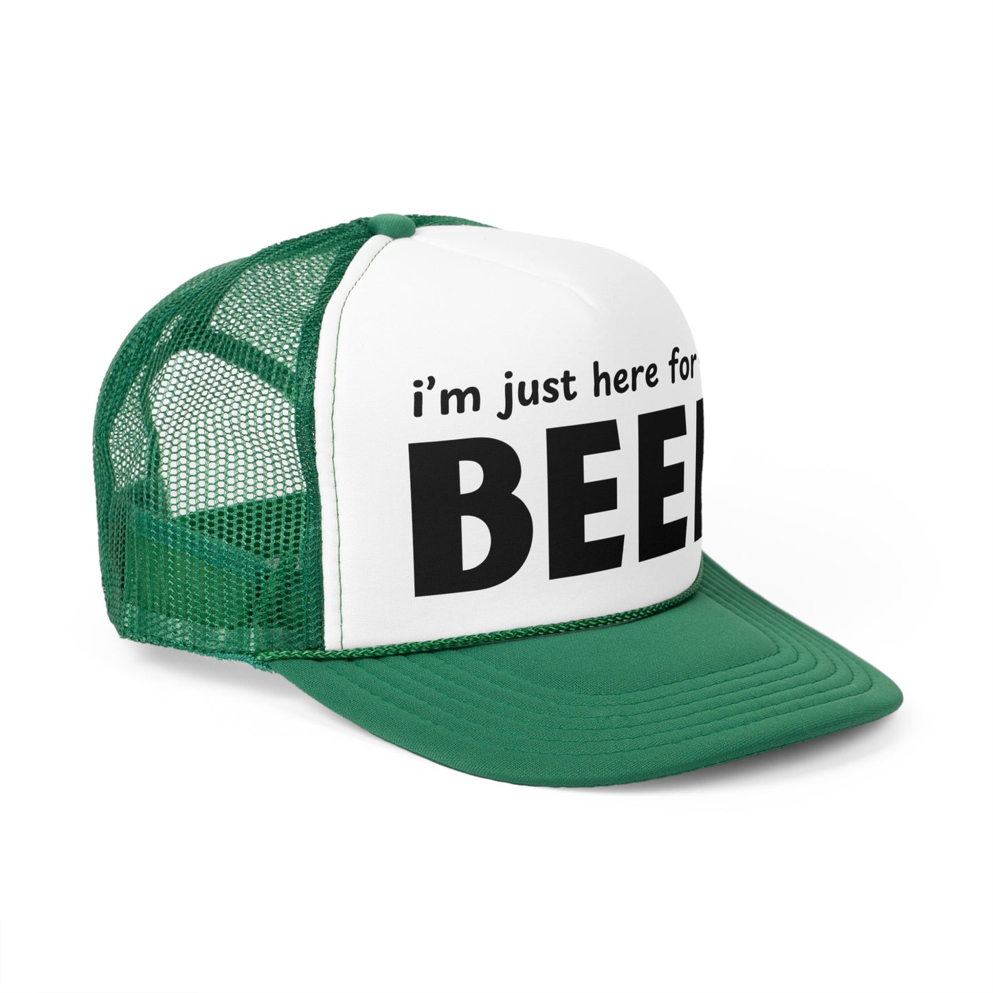 I'm Just Here for the Beer Trucker Hat - Funny Beer Lover Hat - Party Cap - Drinking Humor Hat