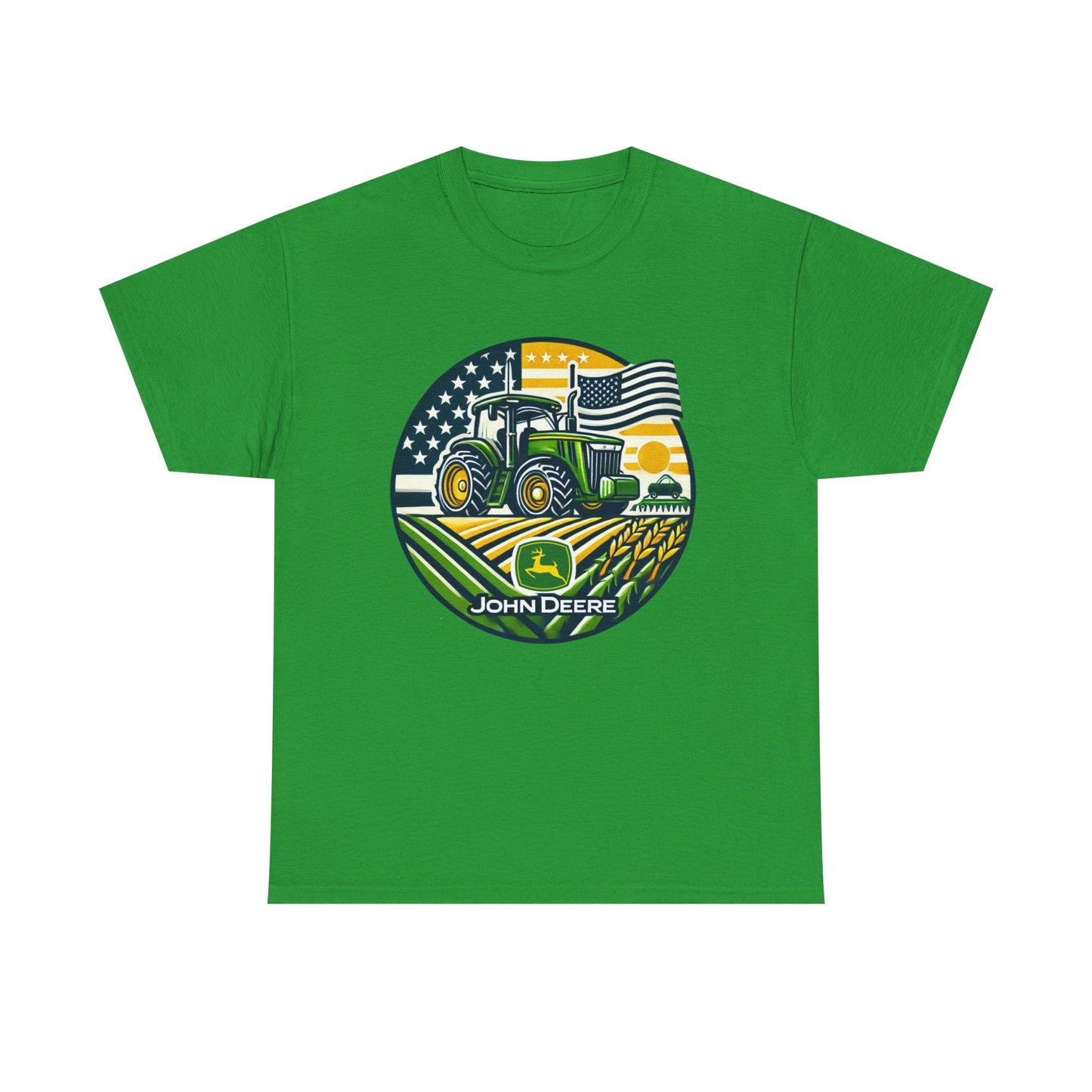 John Deere Tractor American Flag Shirt - Gildan