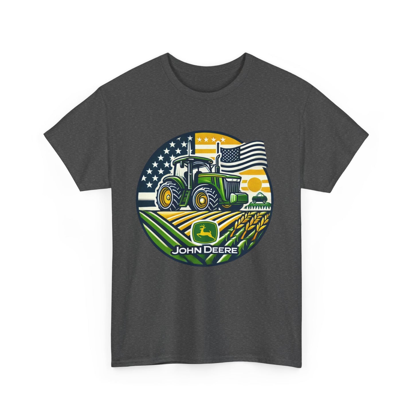 John Deere Tractor American Flag Shirt - Gildan