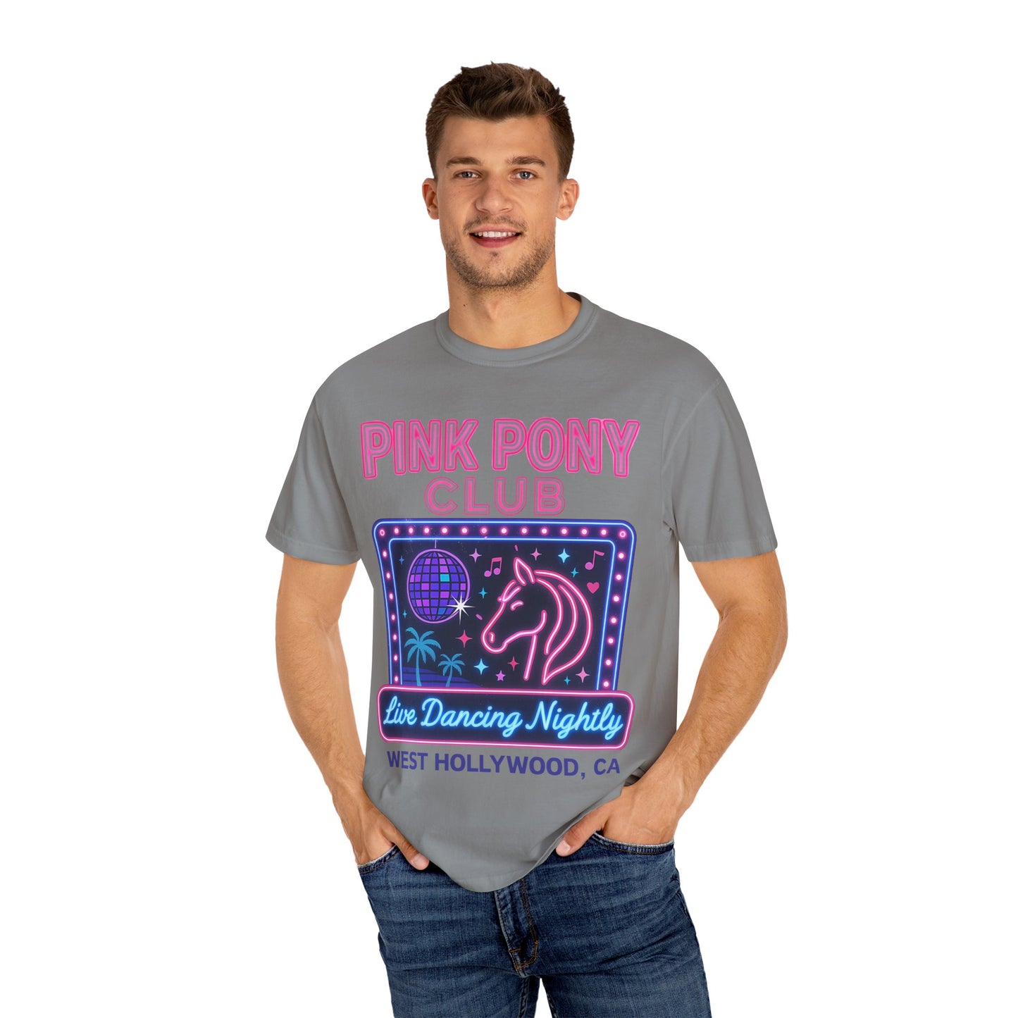 Retro Neon Pink Pony Club T-shirt - Comfort Colors Unisex TShirt