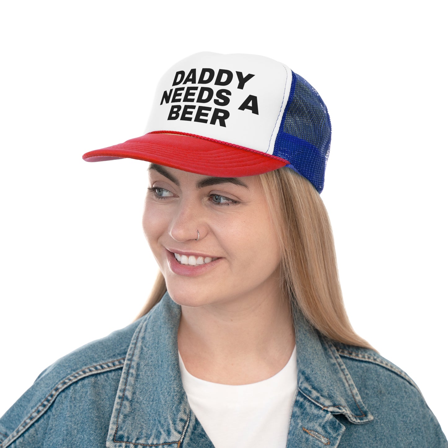 Daddy Needs A Beer" Trucker Hat. Funny Dad Hat Father's Gift. Adjustable Mesh Back Baseball Cap