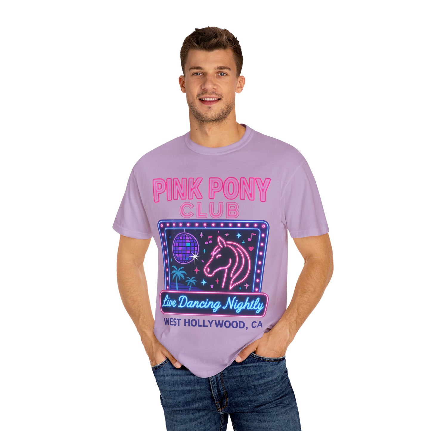 Retro Neon Pink Pony Club T-shirt - Comfort Colors Unisex TShirt