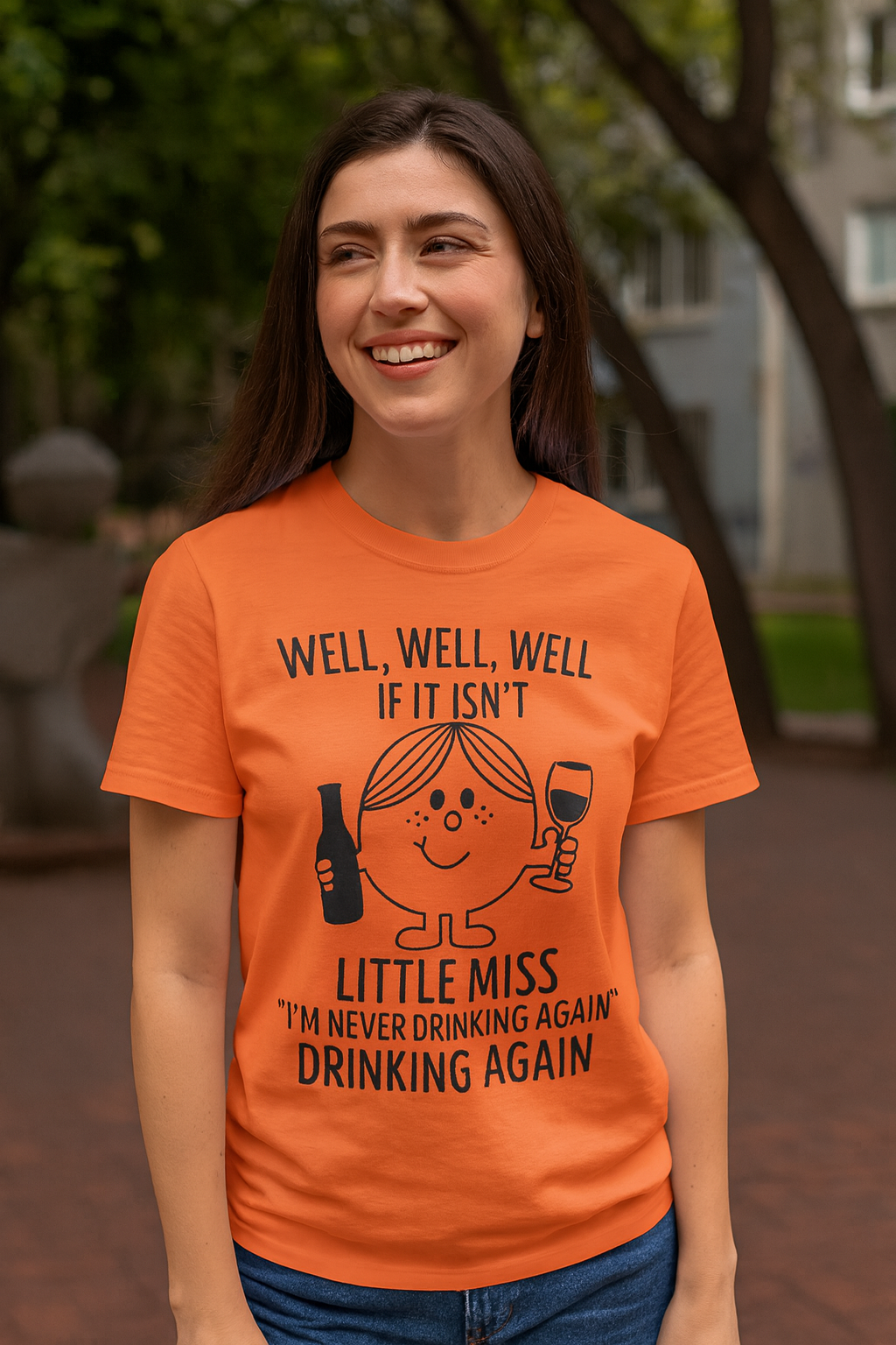 Little Miss "I'm Never Drinking Again" Drinking Again" - WINE – Comfort Colors Tee