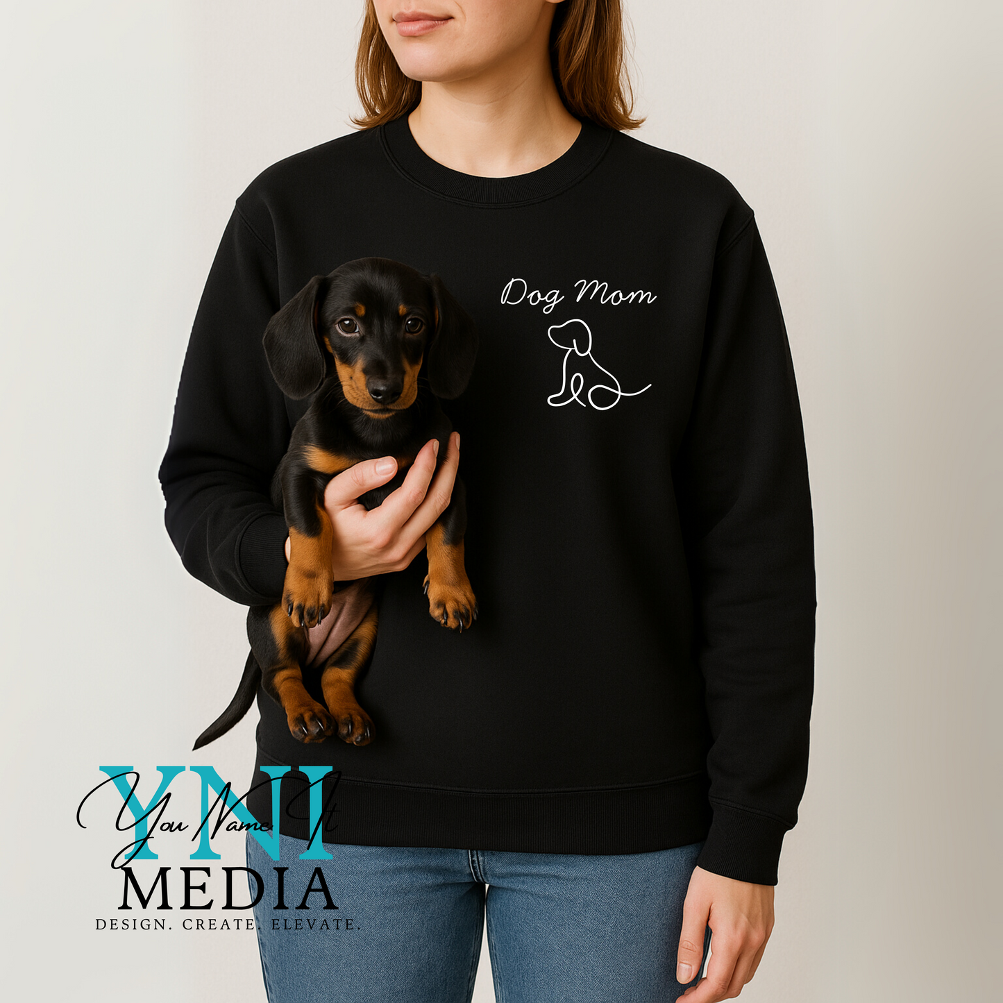 Dog Mom Embroidered Sweatshirt | Gildan Crewneck