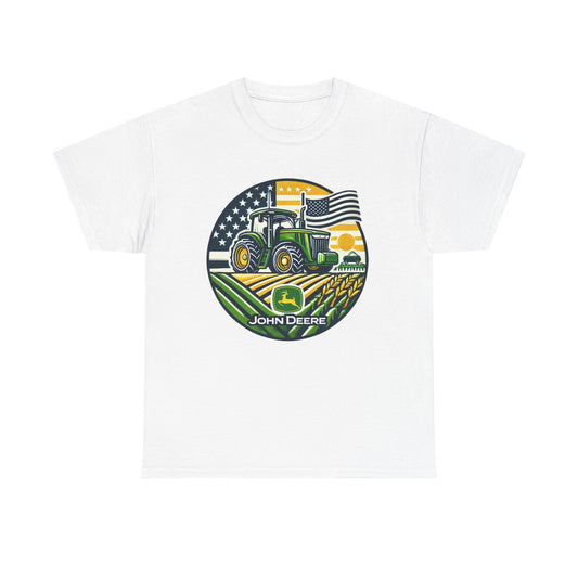 John Deere Tractor American Flag Shirt - Gildan