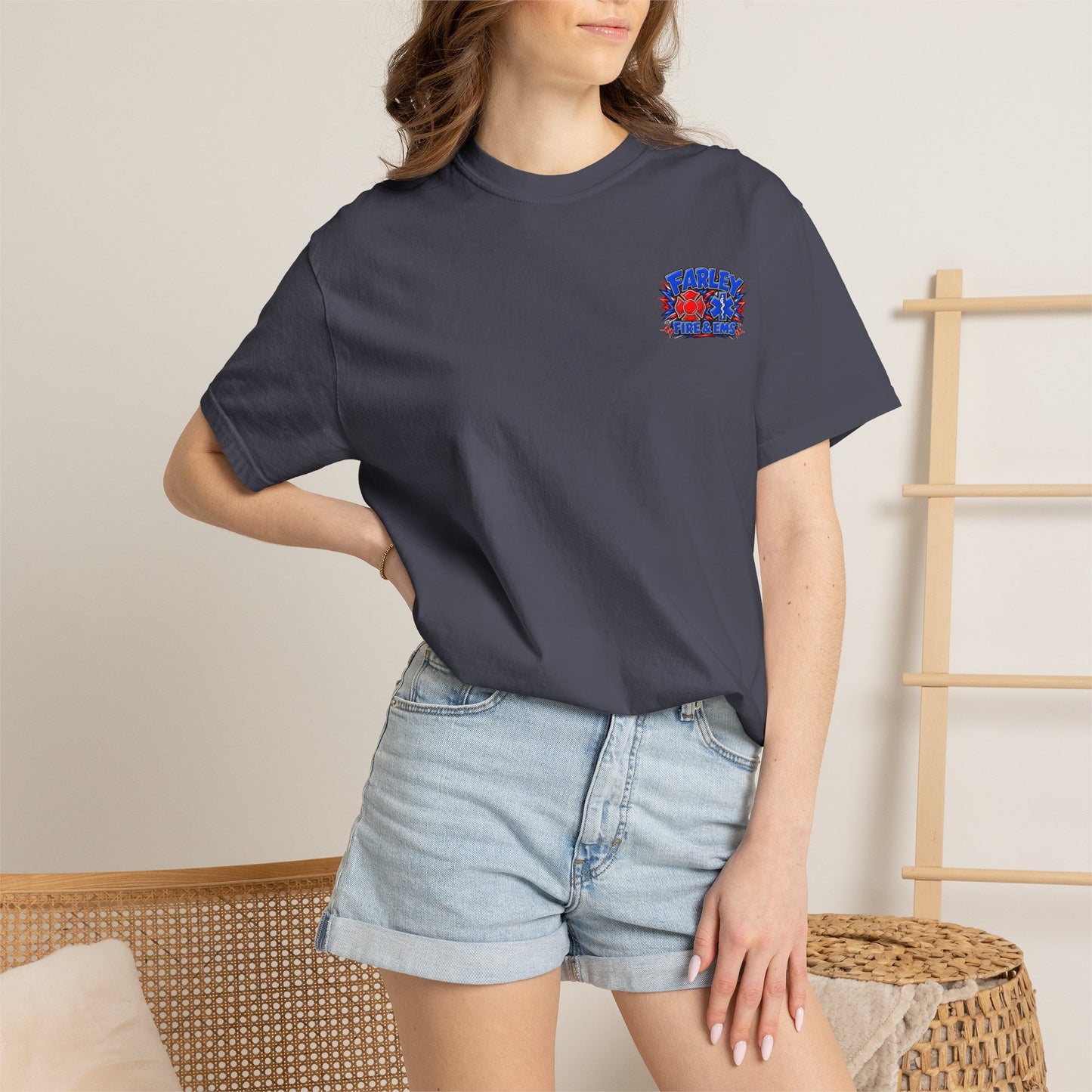Cartoon Farley Fire & EMS T‑Shirt — Comfort Colors Unisex