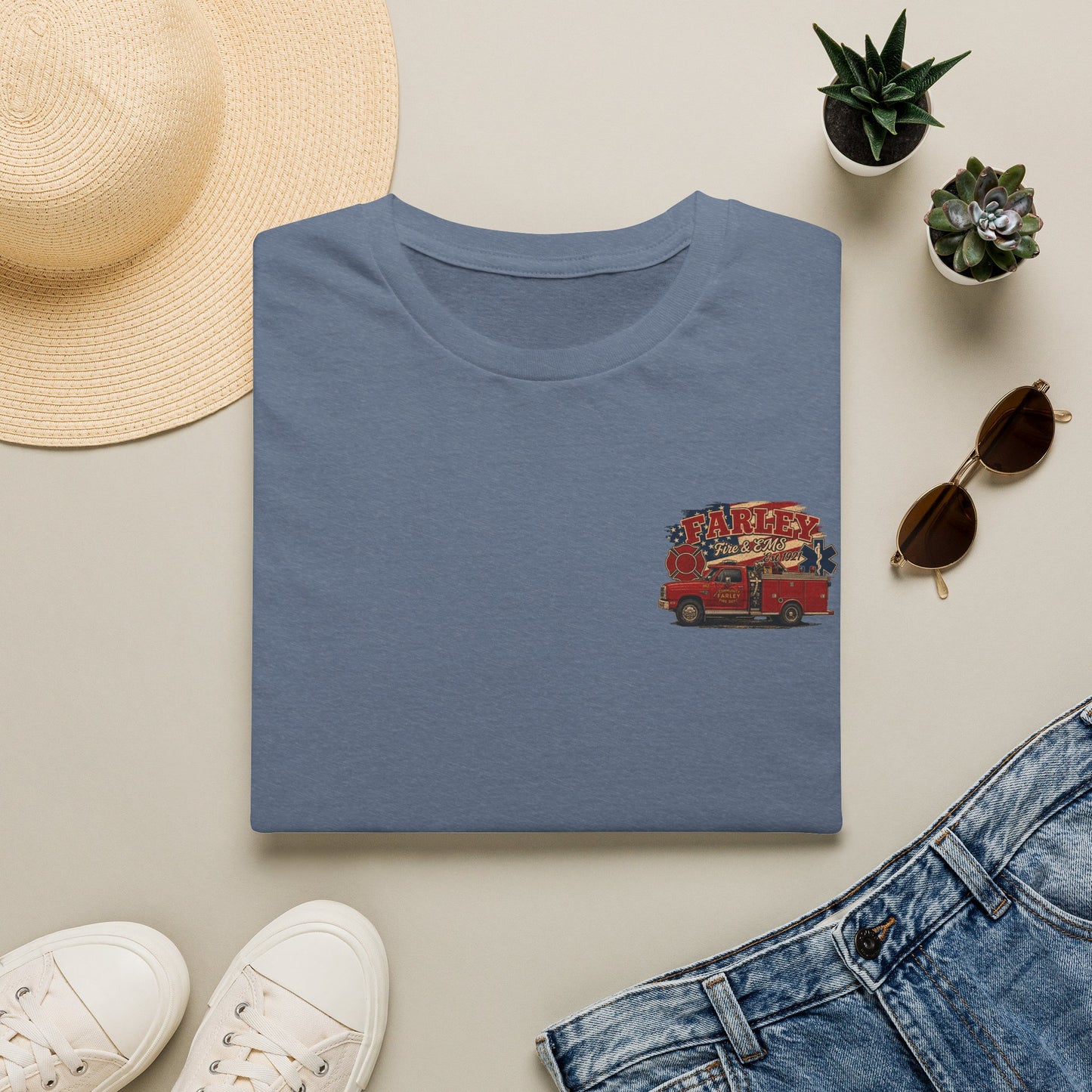 Vintage Farley Fire & EMS T-Shirt - Gildan Softstyle