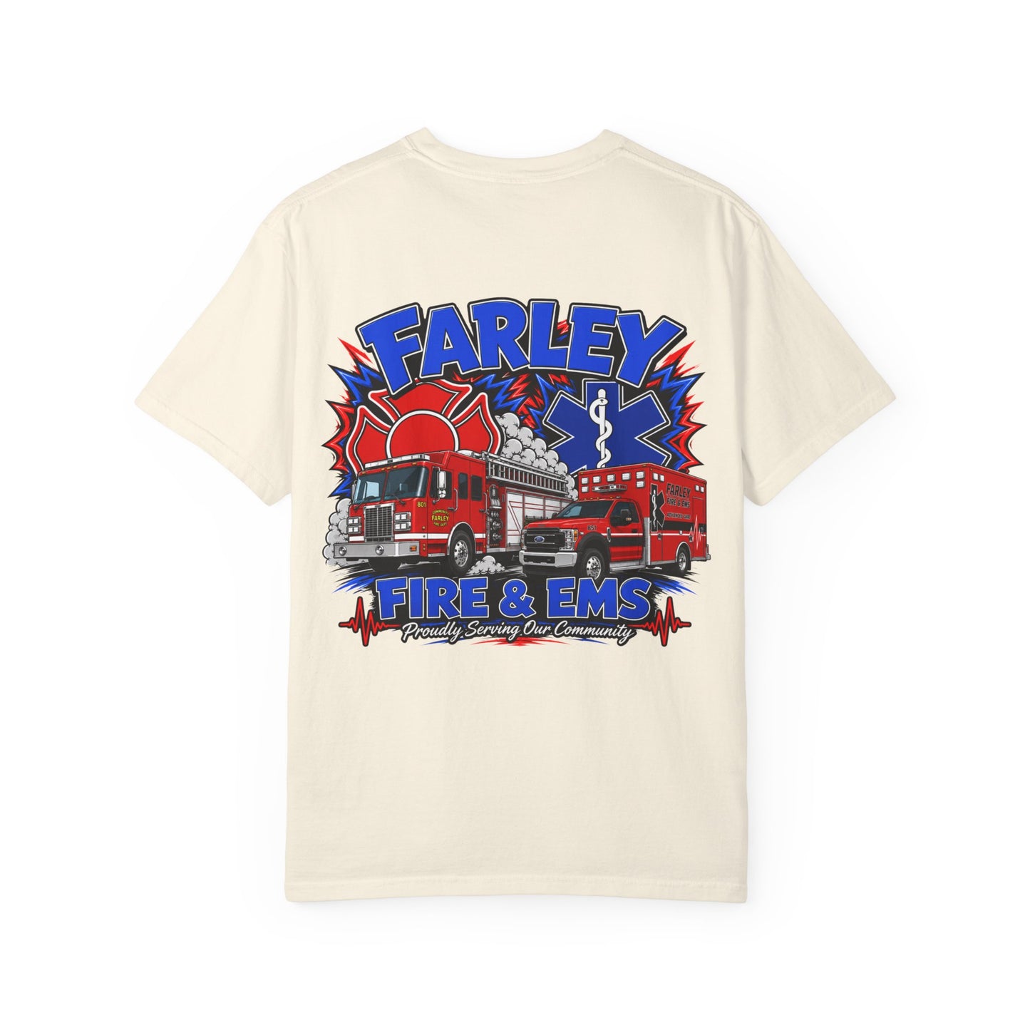 Cartoon Farley Fire & EMS T‑Shirt — Comfort Colors Unisex