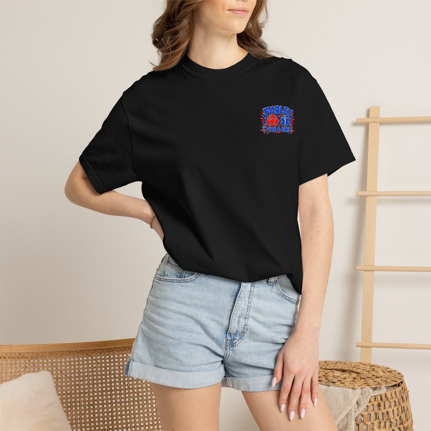 Cartoon Farley Fire & EMS T‑Shirt — Comfort Colors Unisex