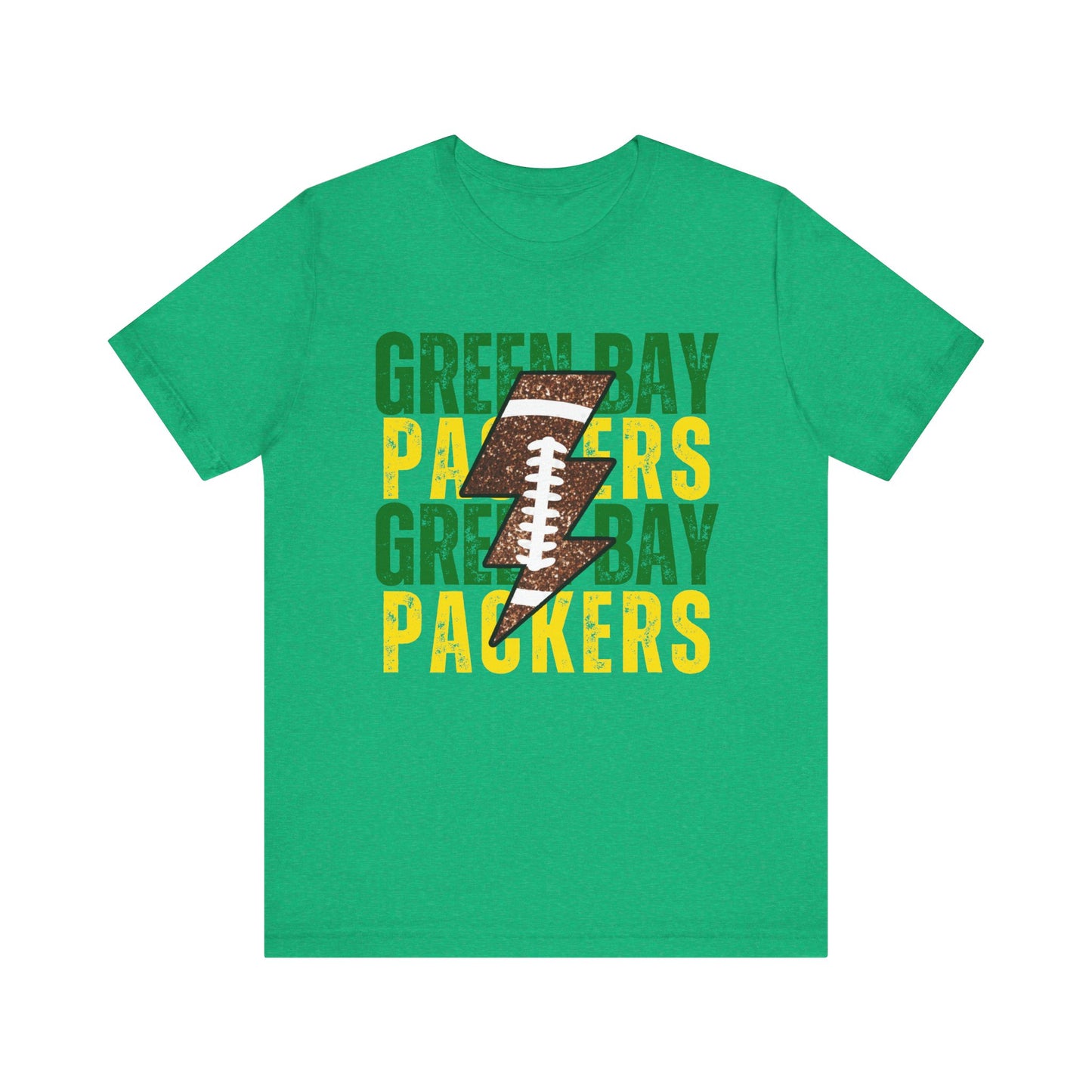 Green Bay Packers Lightning Bolt T-Shirt | Football Fan Graphic Tee | Game Day Shirt | NFL Football Apparel