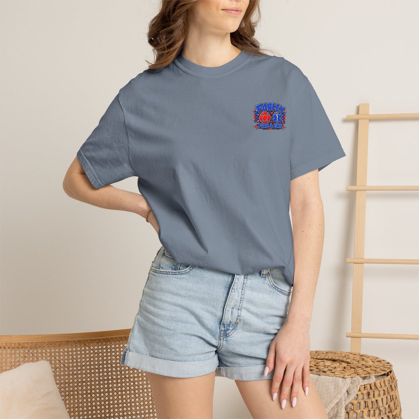 Cartoon Farley Fire & EMS T‑Shirt — Comfort Colors Unisex