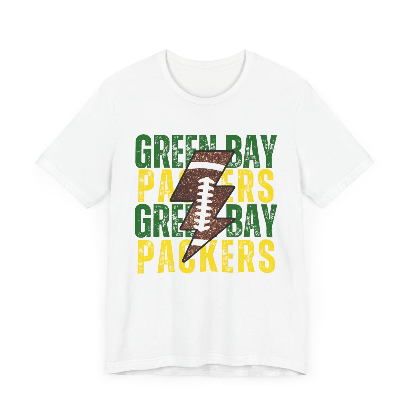 Green Bay Packers Lightning Bolt T-Shirt | Football Fan Graphic Tee | Game Day Shirt | NFL Football Apparel