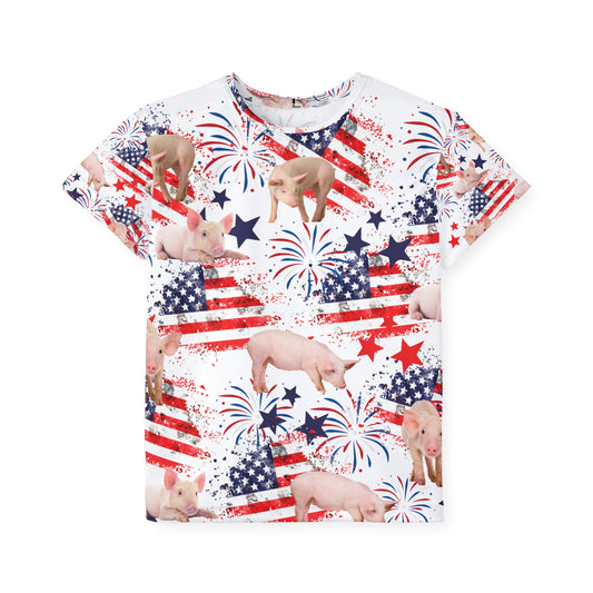 Patriotic Pig Kids Shirt