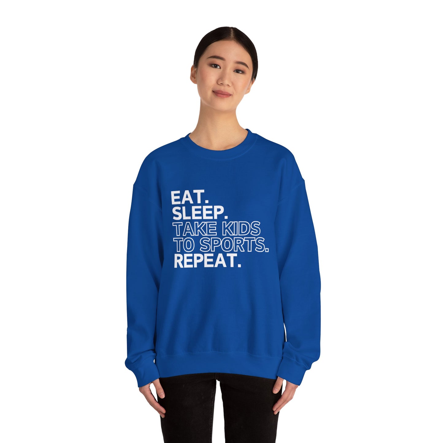 Eat Sleep Take Kids to Sports Repeat - Gildan Crewneck Sweatshirt