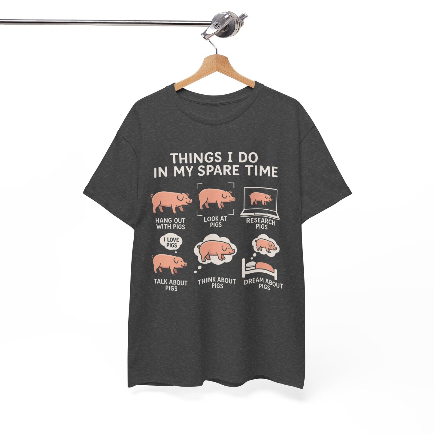 "Things I Do in My Spare Time" Funny Pig Lover Tee – Gildan Tee