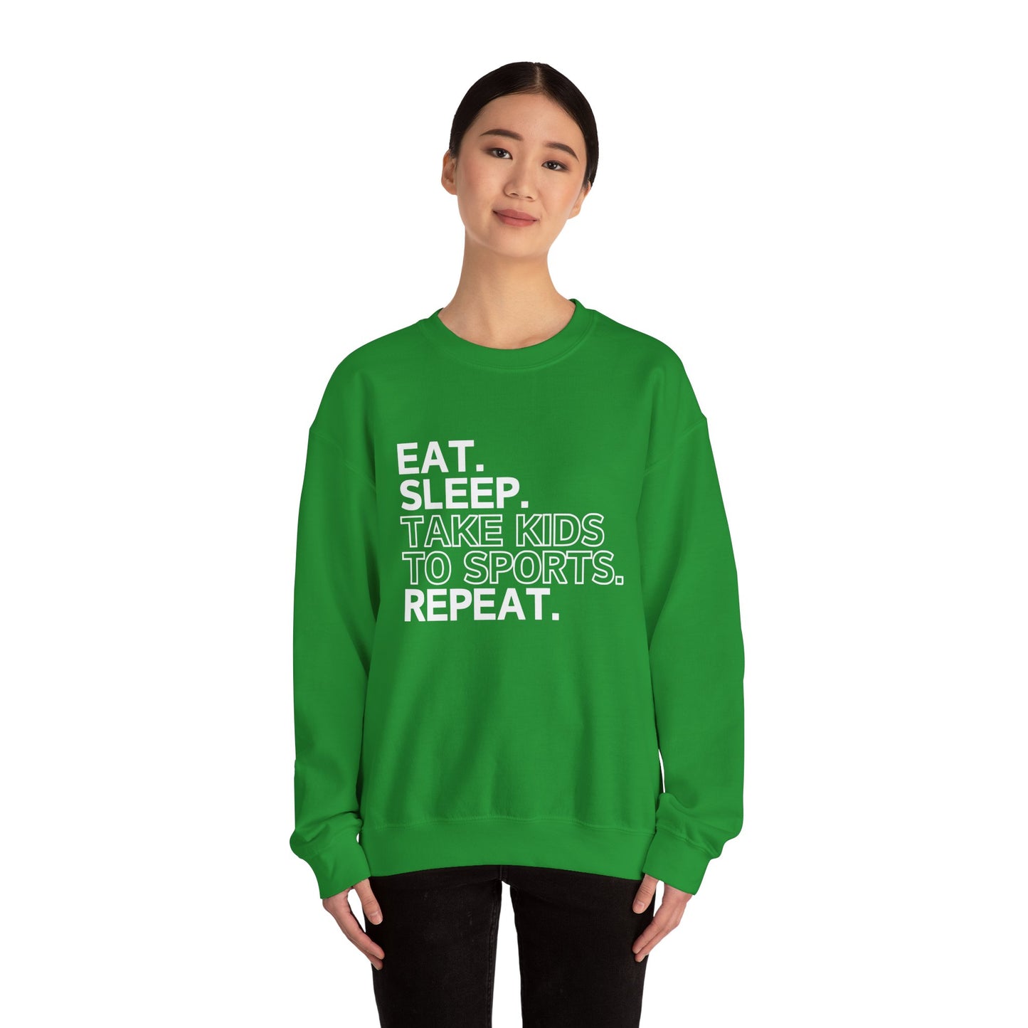 Eat Sleep Take Kids to Sports Repeat - Gildan Crewneck Sweatshirt