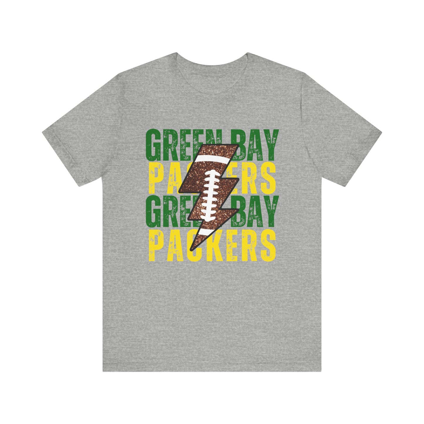 Green Bay Packers Lightning Bolt T-Shirt | Football Fan Graphic Tee | Game Day Shirt | NFL Football Apparel